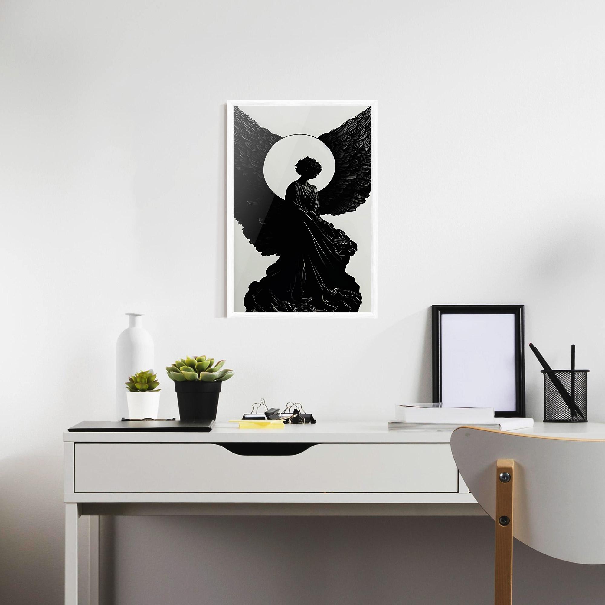 Gerahmte Poster Angel Shilouette mockup 7
