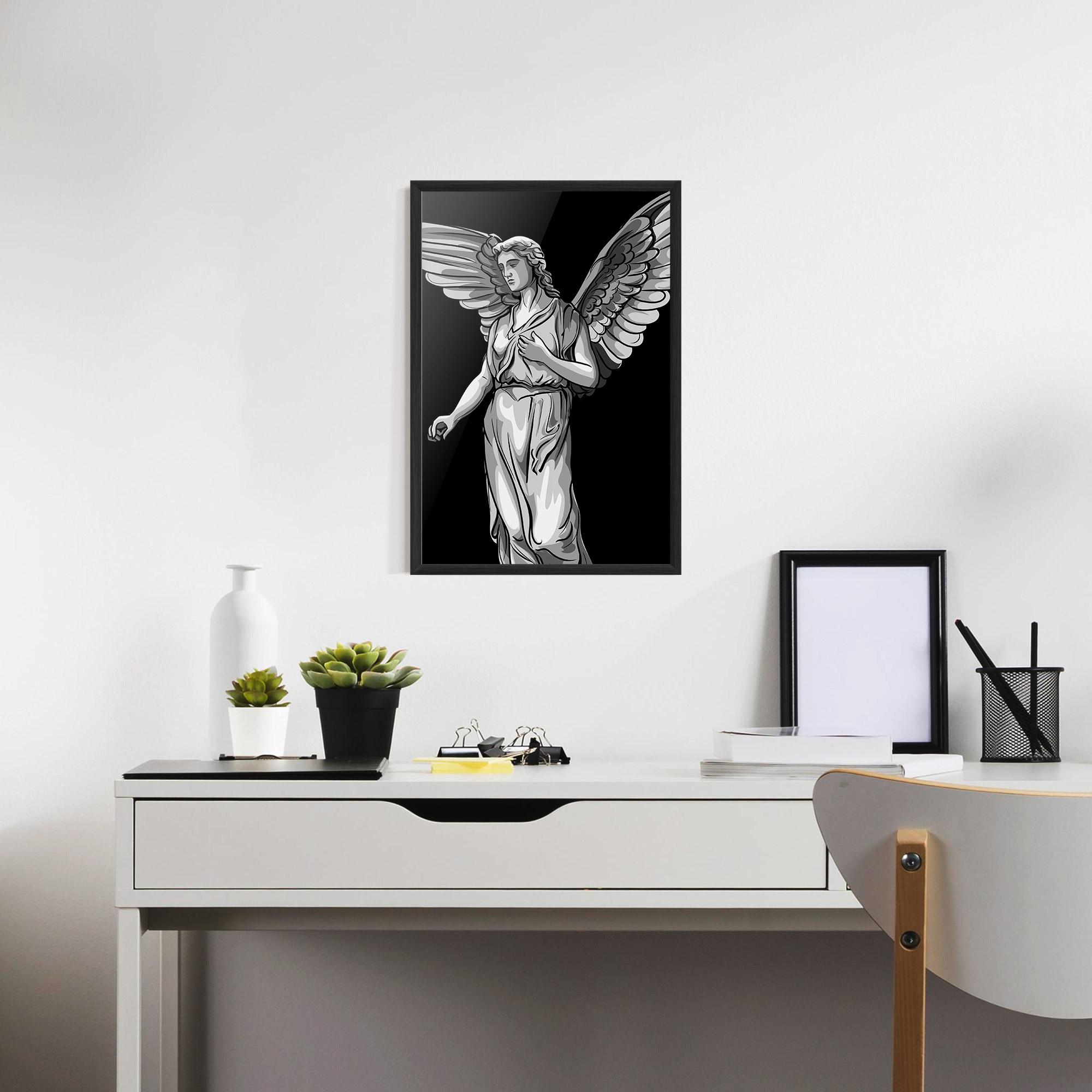 Gerahmte Poster Angel Hand mockup 7