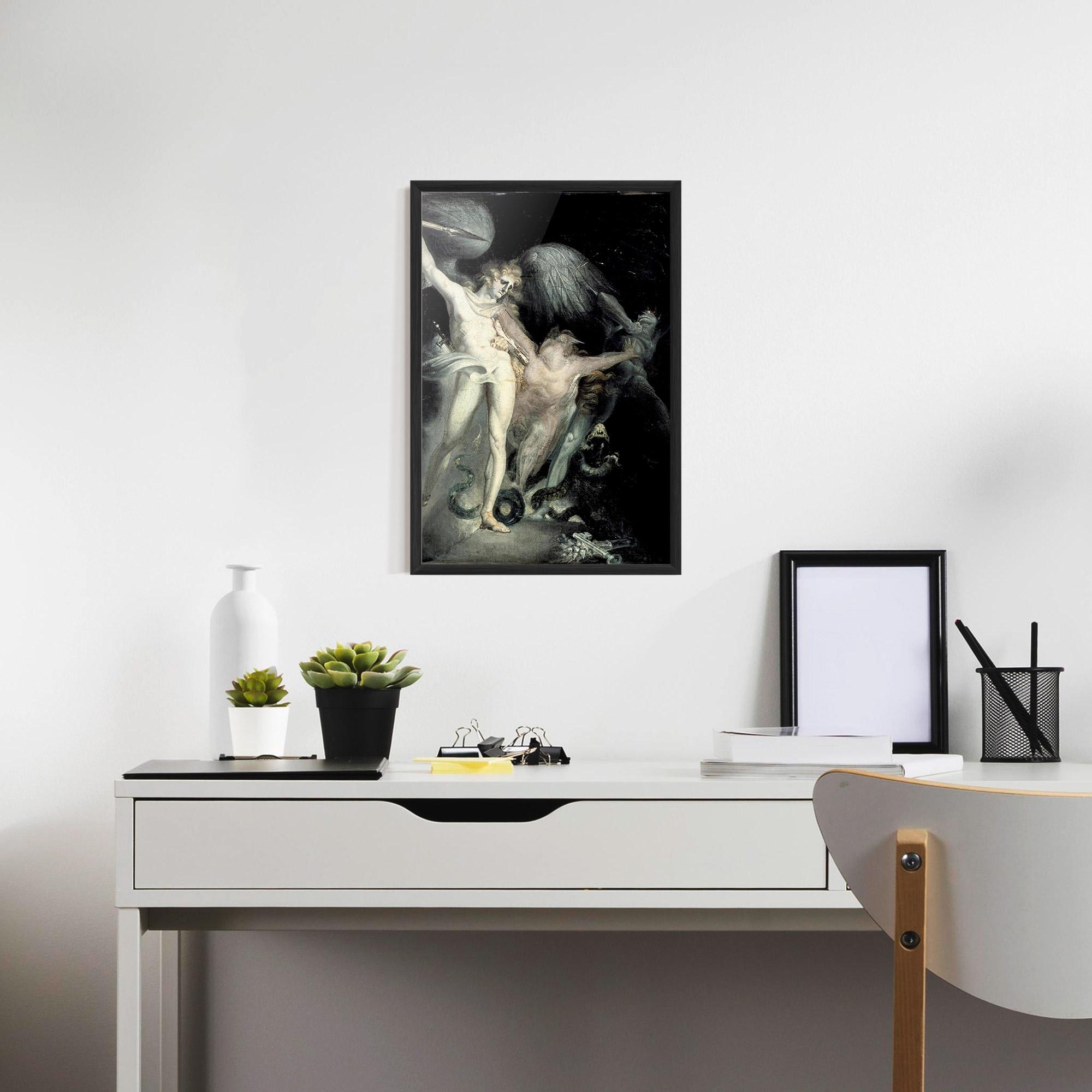 Gerahmte Poster Old Angel Painting mockup 7