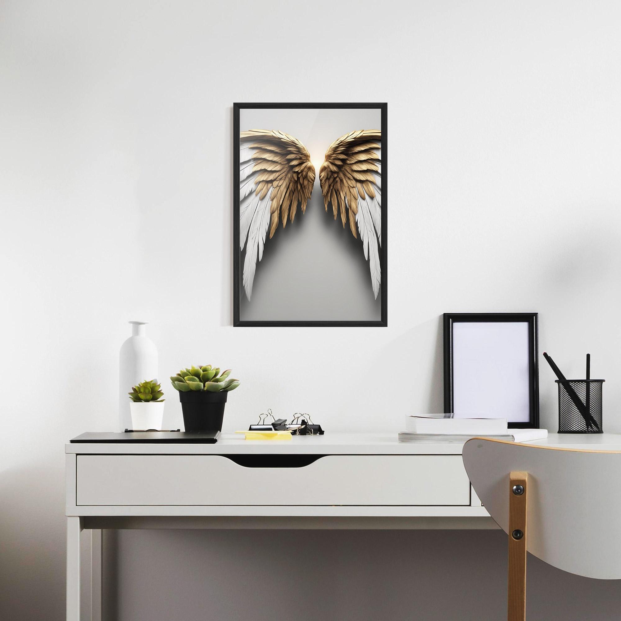 Gerahmte Poster Realistic Angel Wings mockup 7