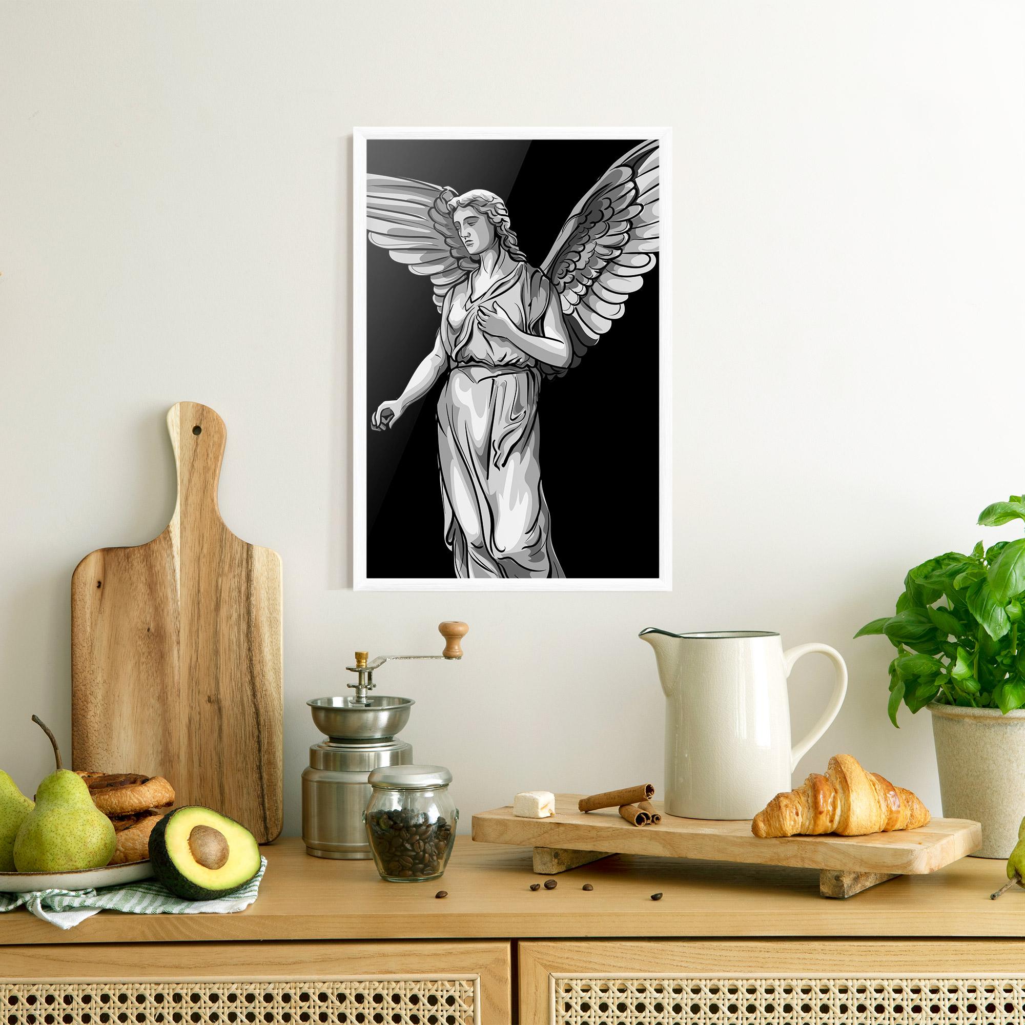 Gerahmte Poster Angel Hand mockup 8