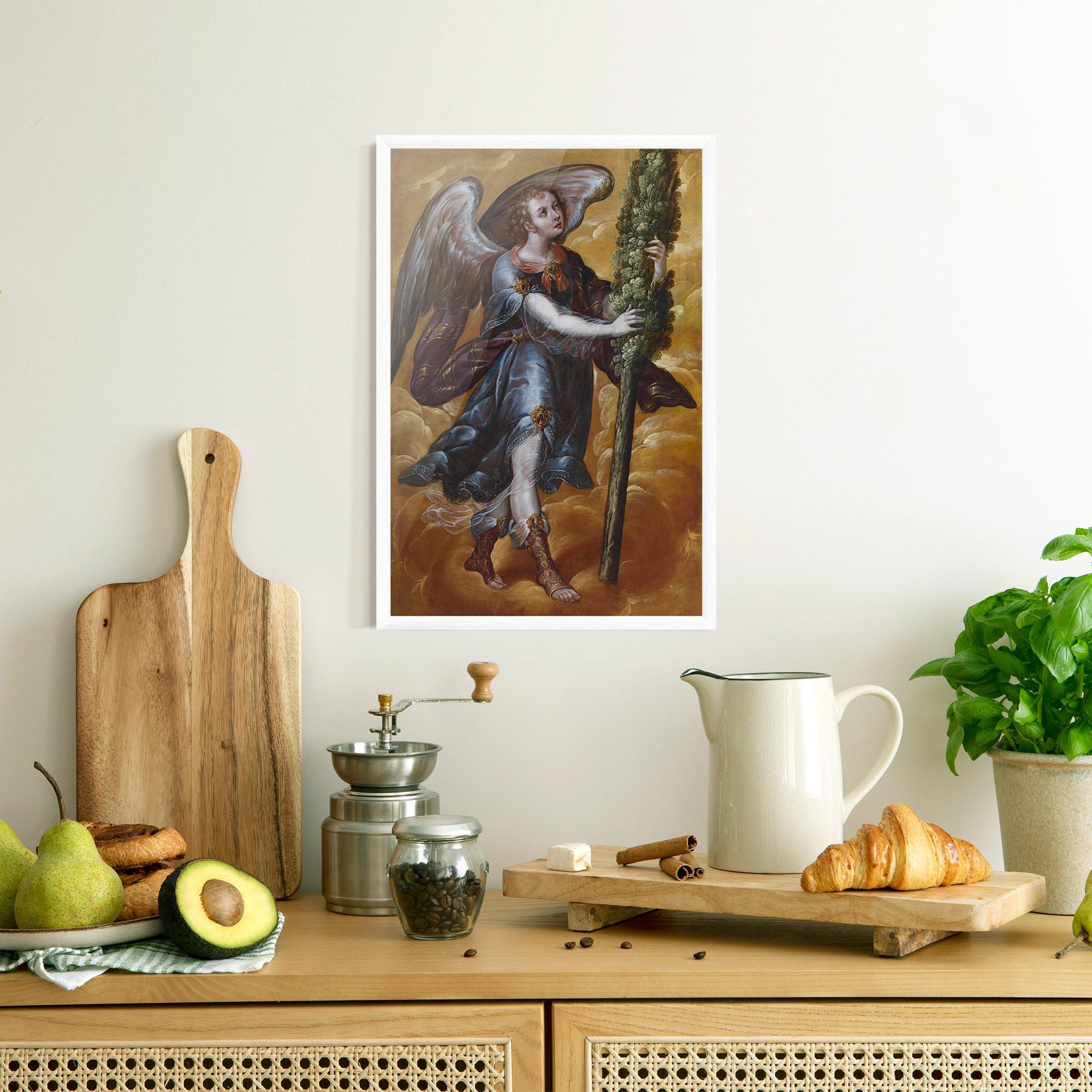 Gerahmte Poster Angel Holding A Tree mockup 8