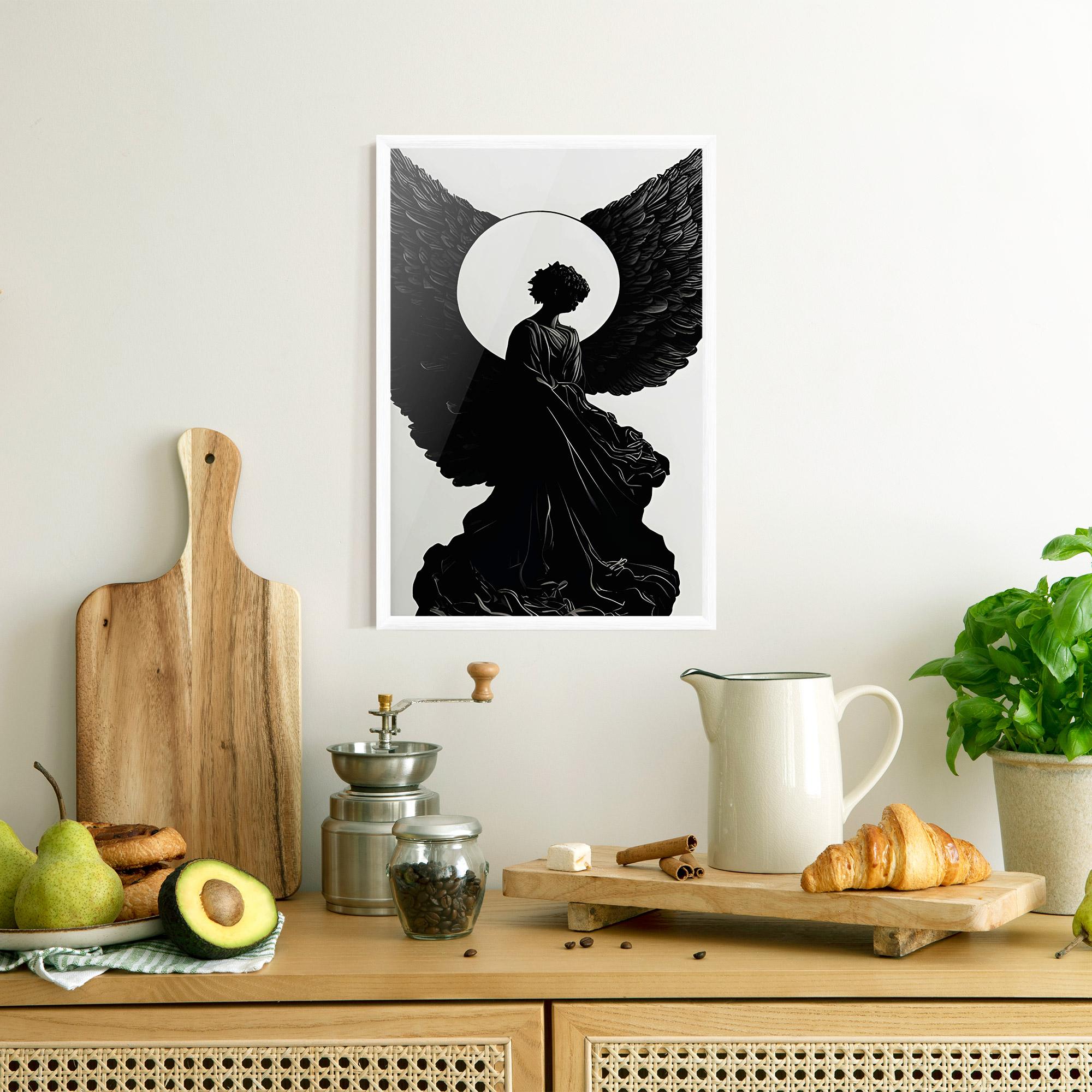 Gerahmte Poster Angel Shilouette mockup 8