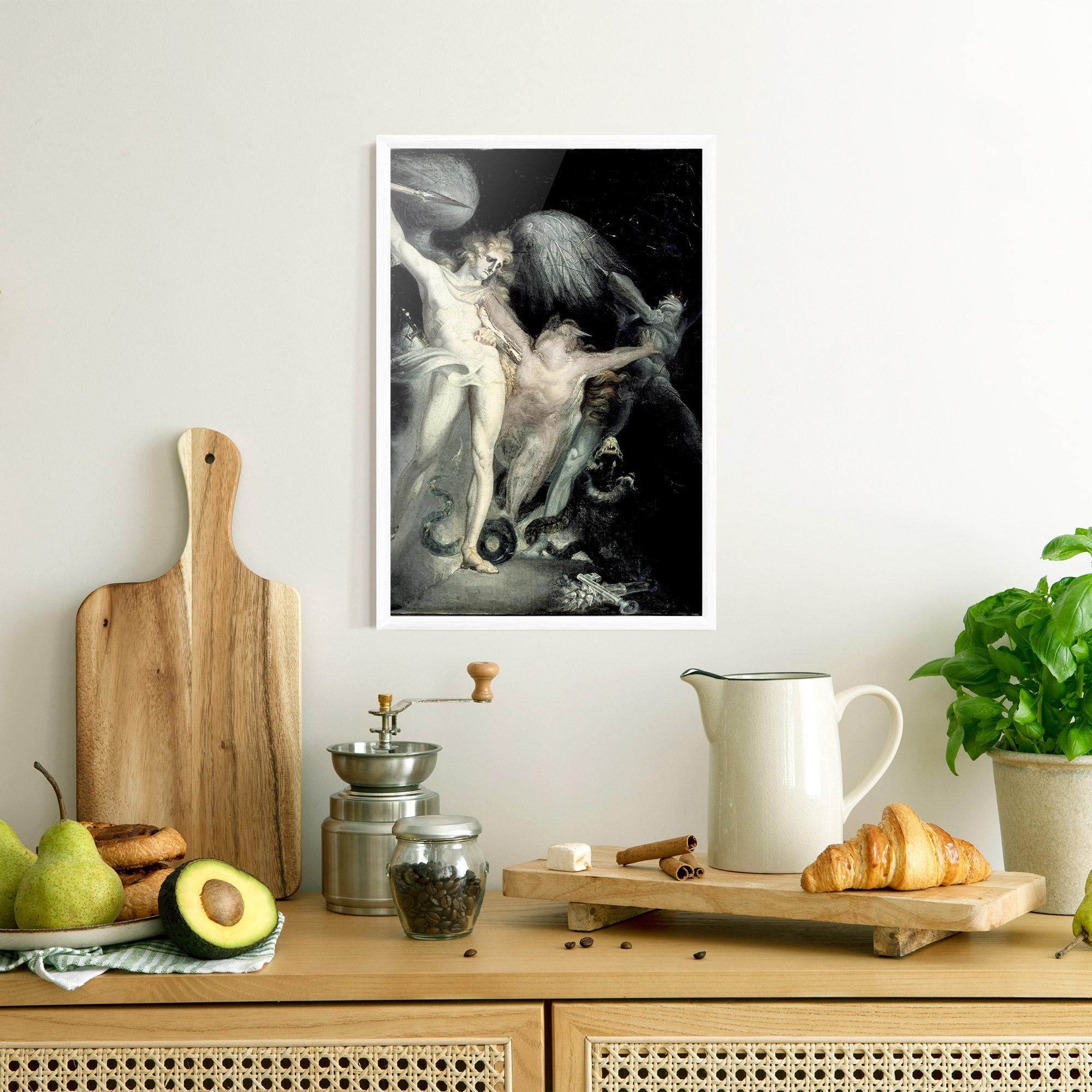 Gerahmte Poster Old Angel Painting mockup 8
