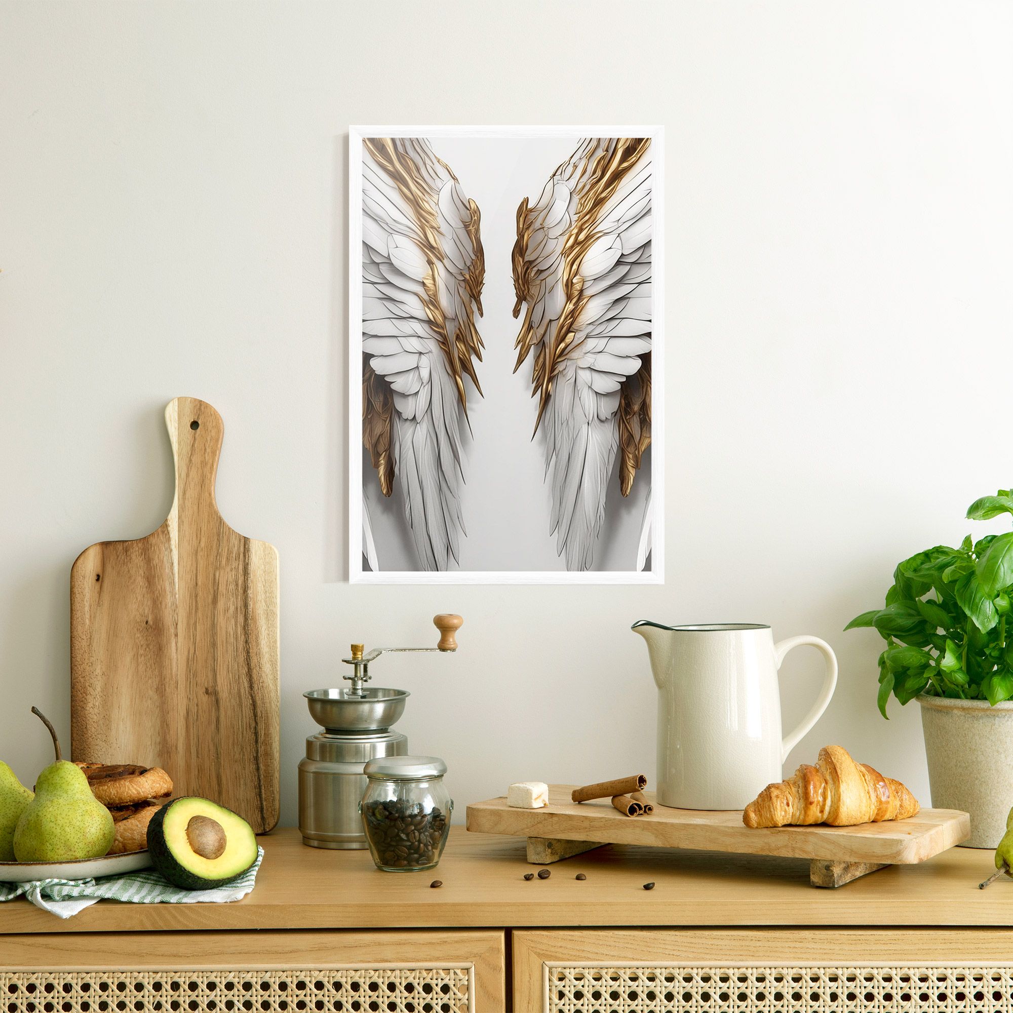 Realistic Gold Angel Wings mockup 8