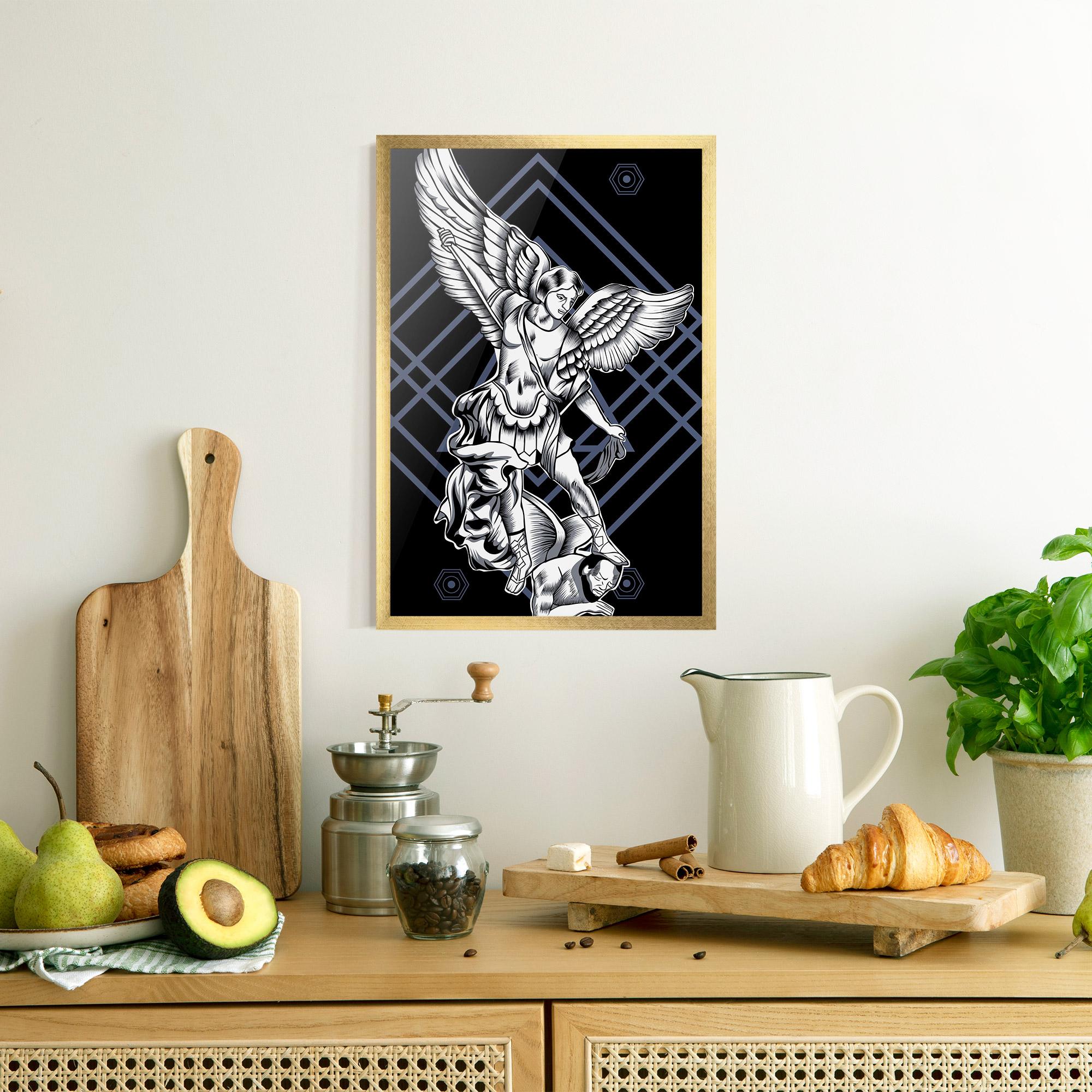 Gerahmte Poster Angel Fights mockup 8