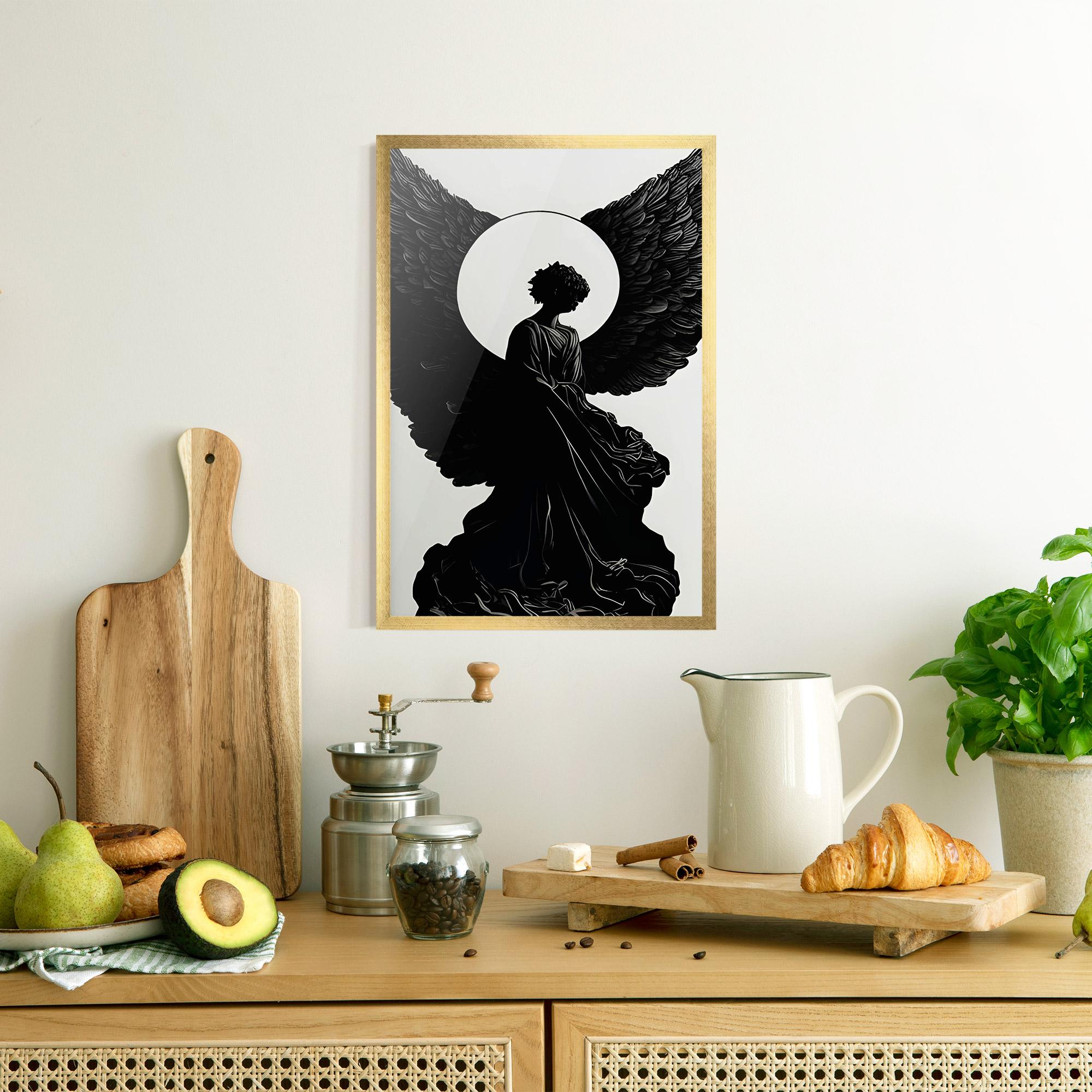 Gerahmte Poster Angel Shilouette mockup 8