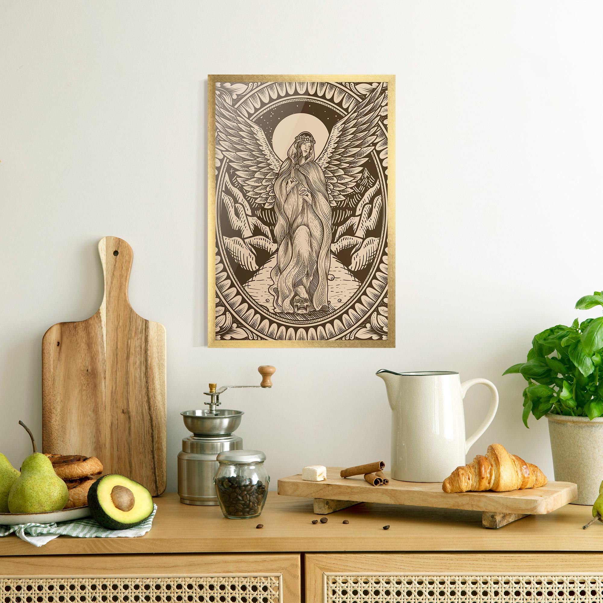 Gerahmte Poster Cream Angel mockup 8
