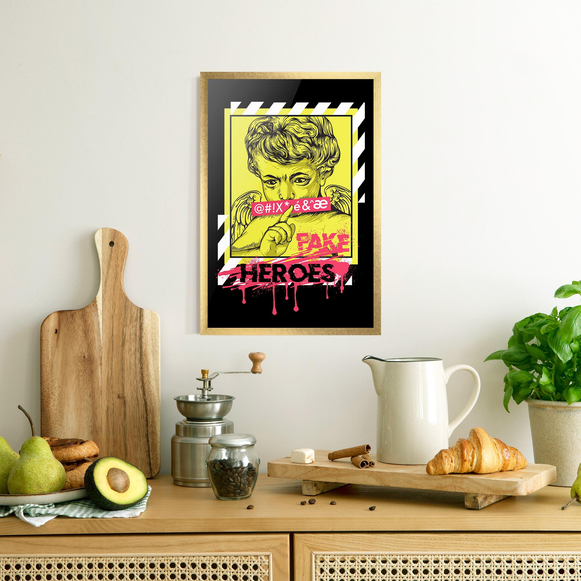 Gerahmte Poster Fake Heroes mockup 8