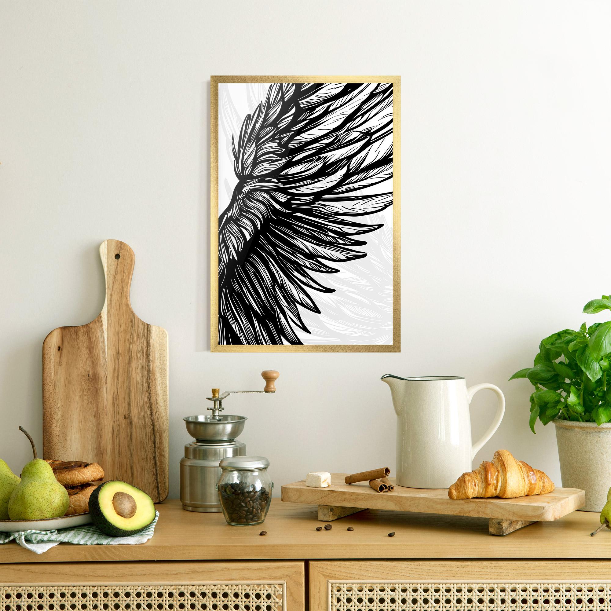 Gerahmte Poster Wing Line mockup 8