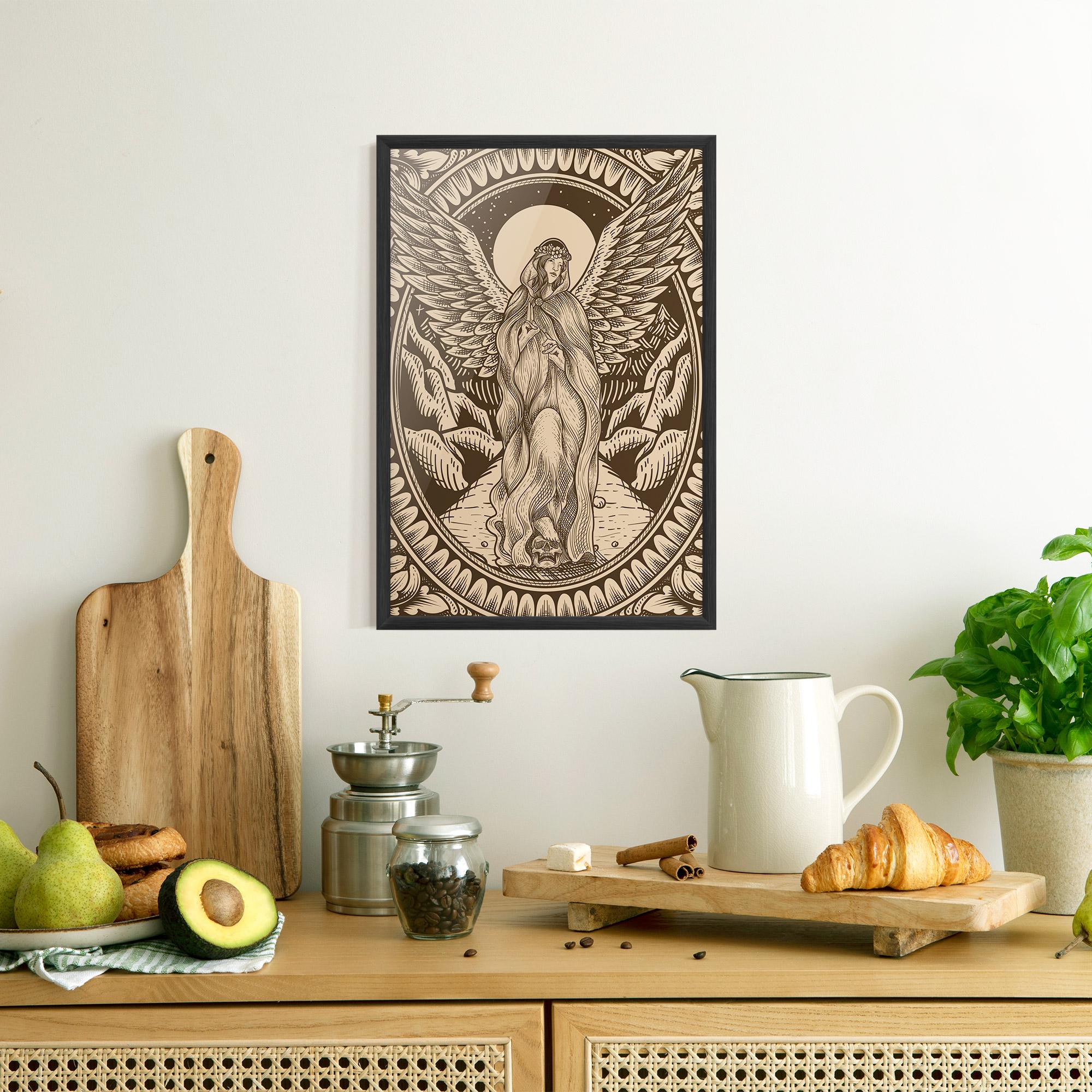 Gerahmte Poster Cream Angel mockup 8