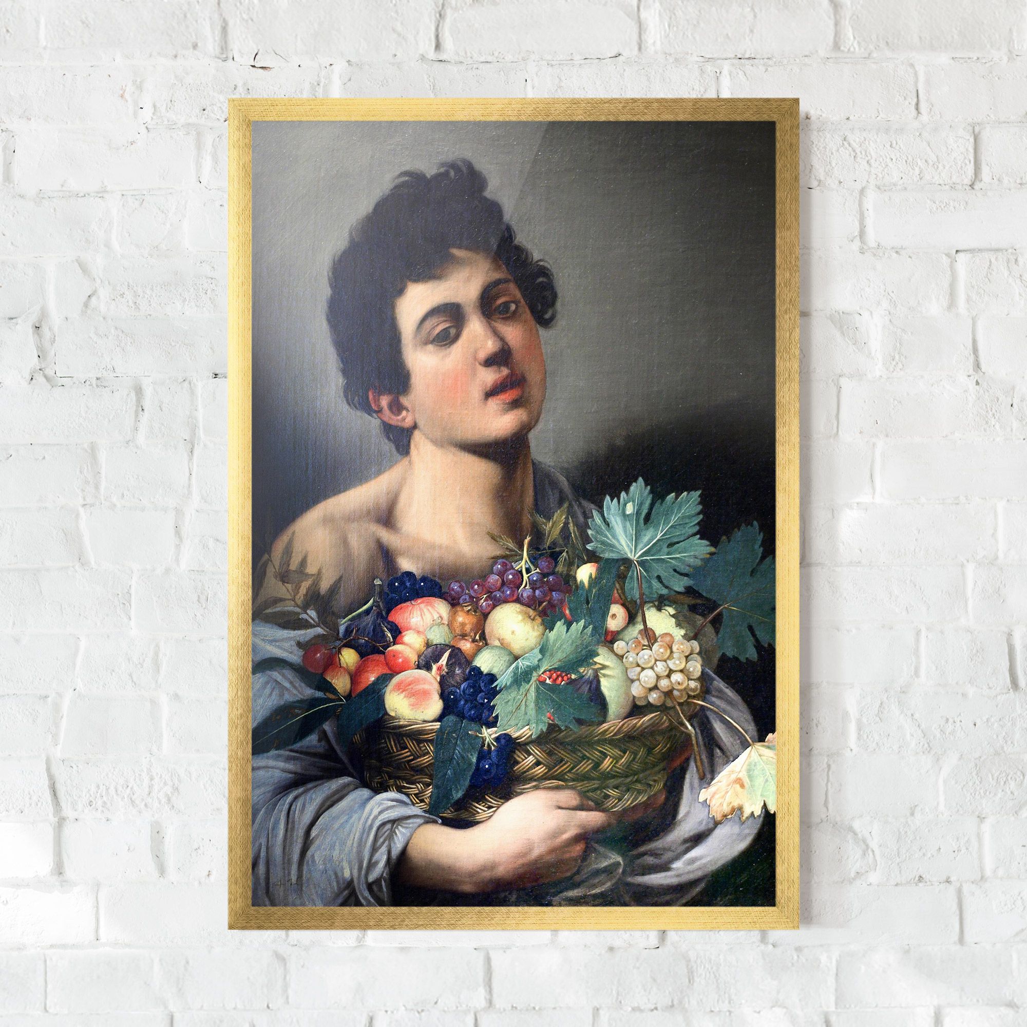 Boy With A Basket Of Fruit mockup 0