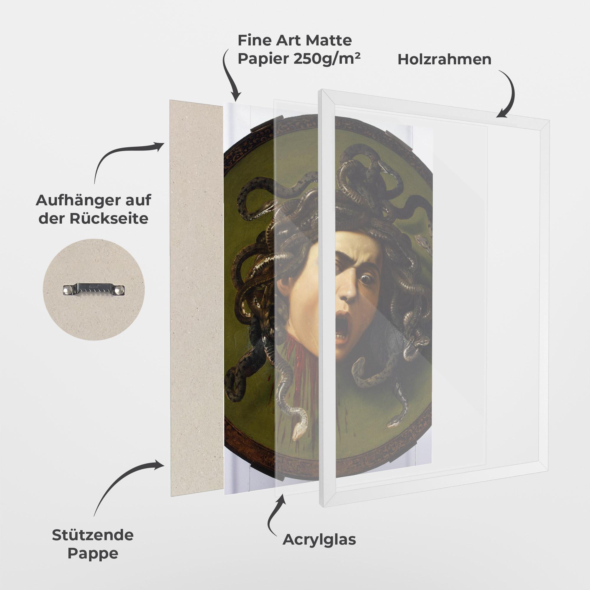 Gerahmte Poster Caravaggio Medusa mockup 1