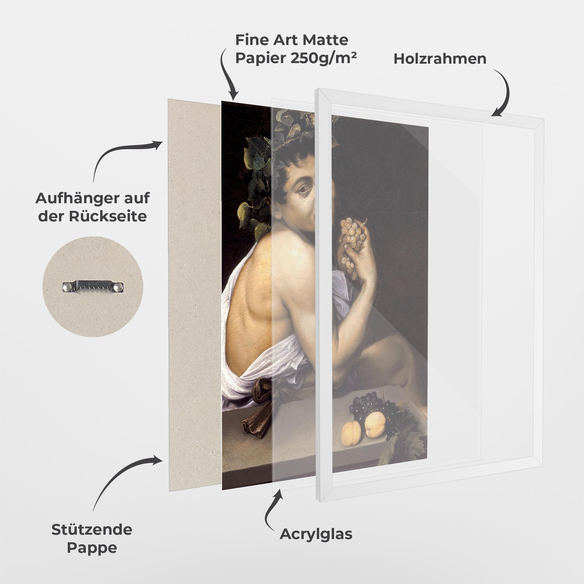 Gerahmte Poster Young Sick Bacchus mockup 1