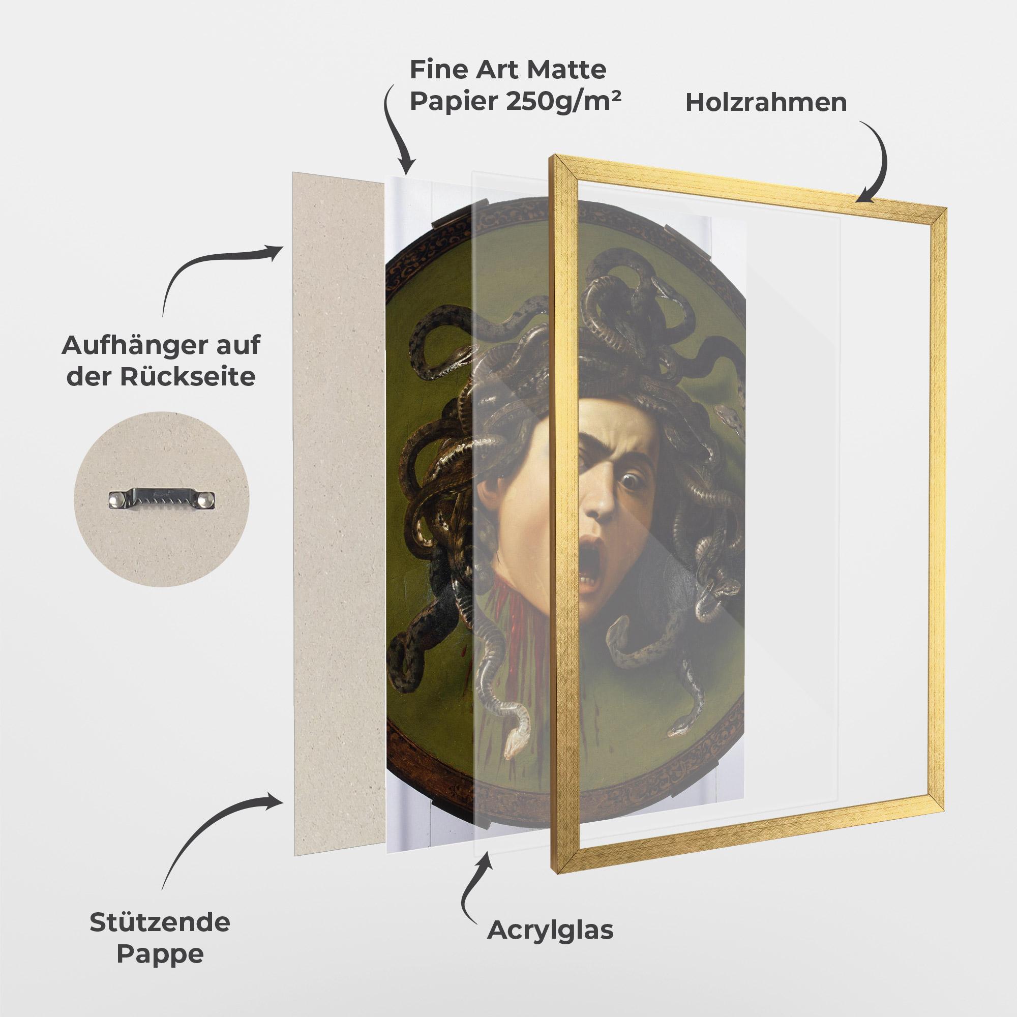 Gerahmte Poster Caravaggio Medusa mockup 1