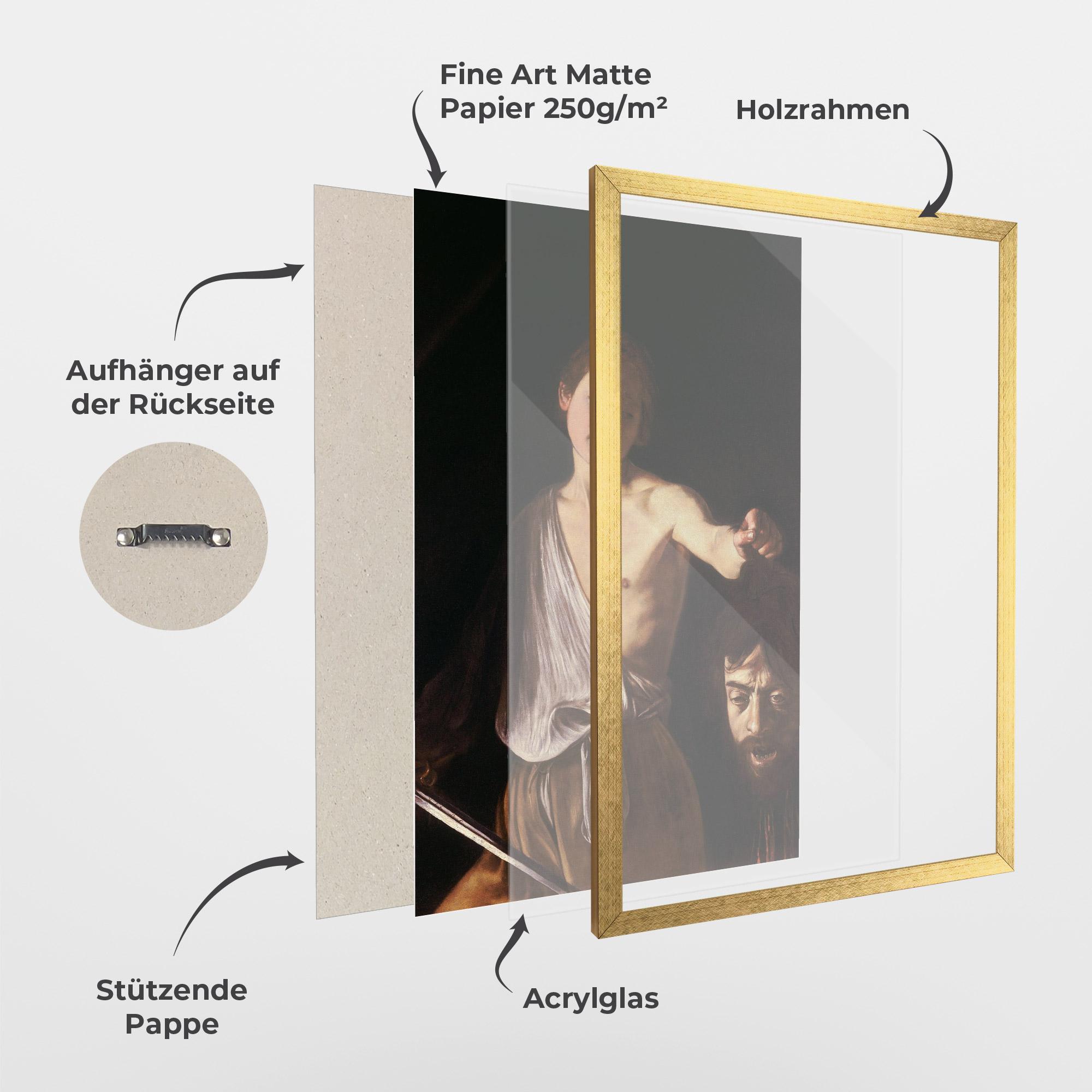 Gerahmte Poster David With The Head Of Goliath mockup 1