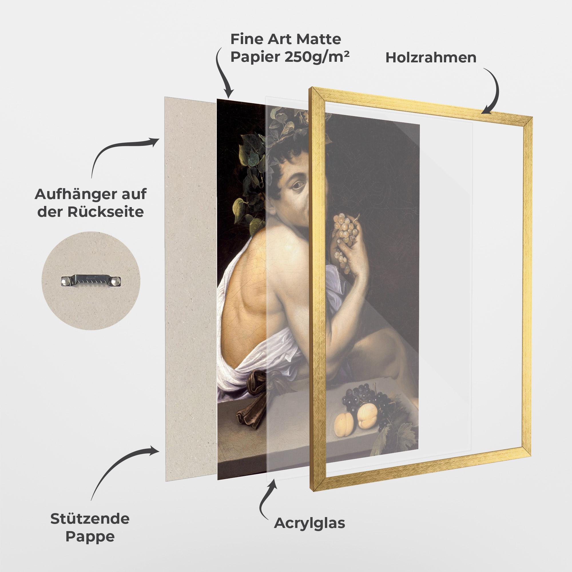 Gerahmte Poster Young Sick Bacchus mockup 1