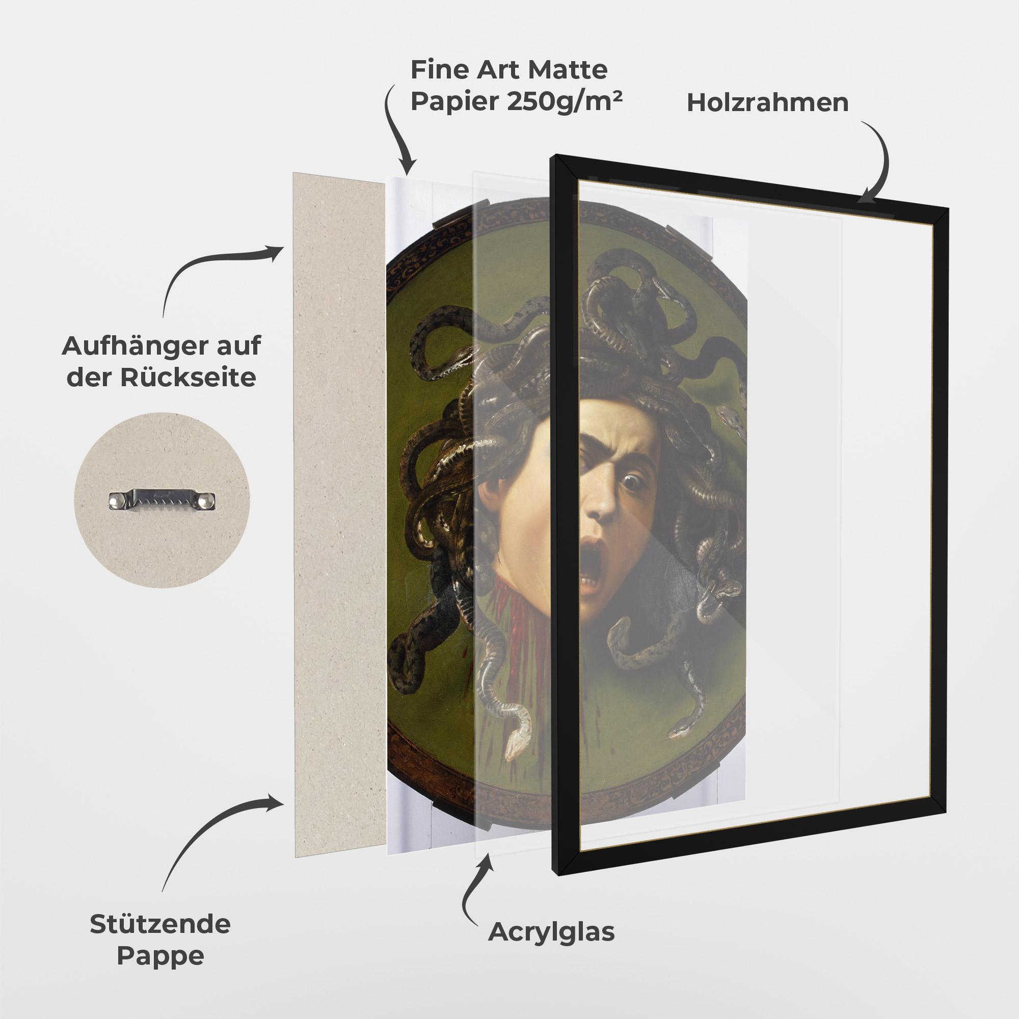 Gerahmte Poster Caravaggio Medusa mockup 1