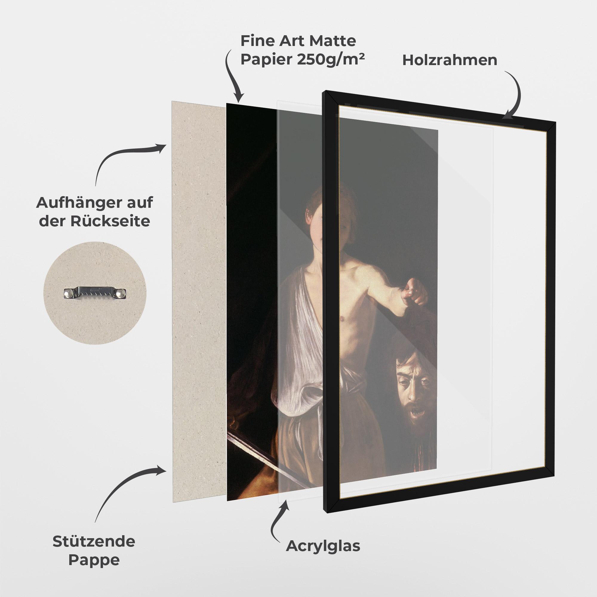 Gerahmte Poster David With The Head Of Goliath mockup 1
