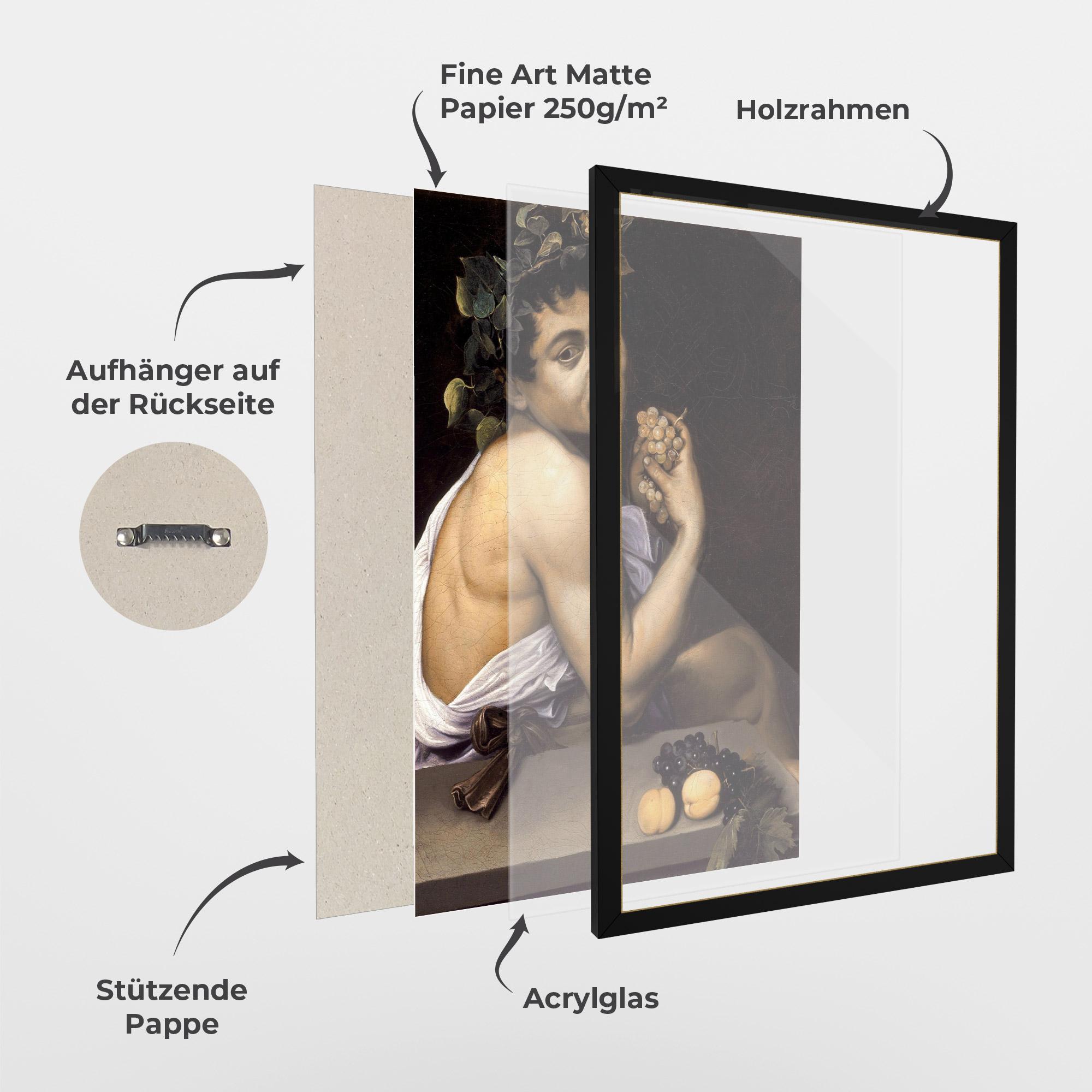 Gerahmte Poster Young Sick Bacchus mockup 1