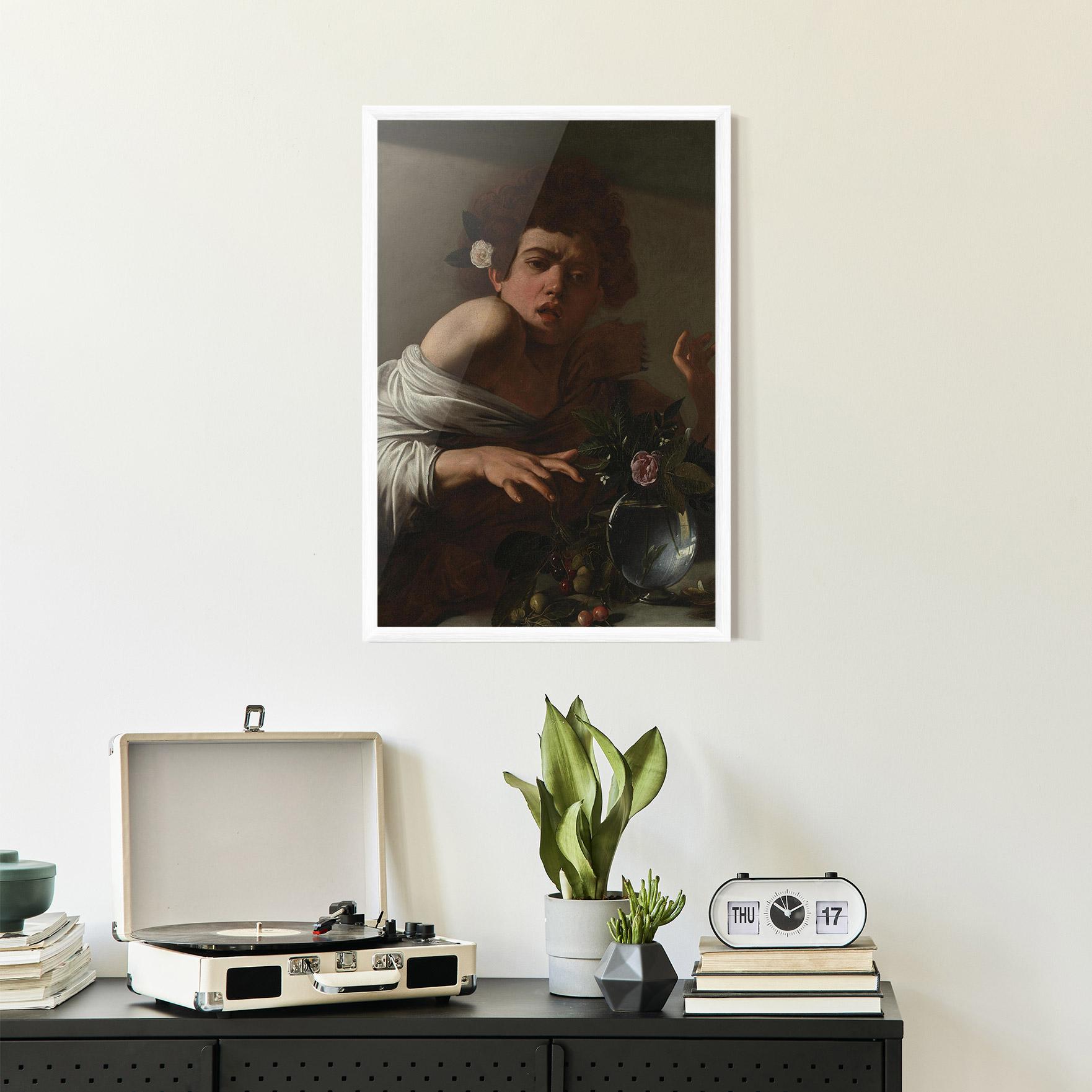 Gerahmte Poster Boy Bitten By A Lizard mockup 2