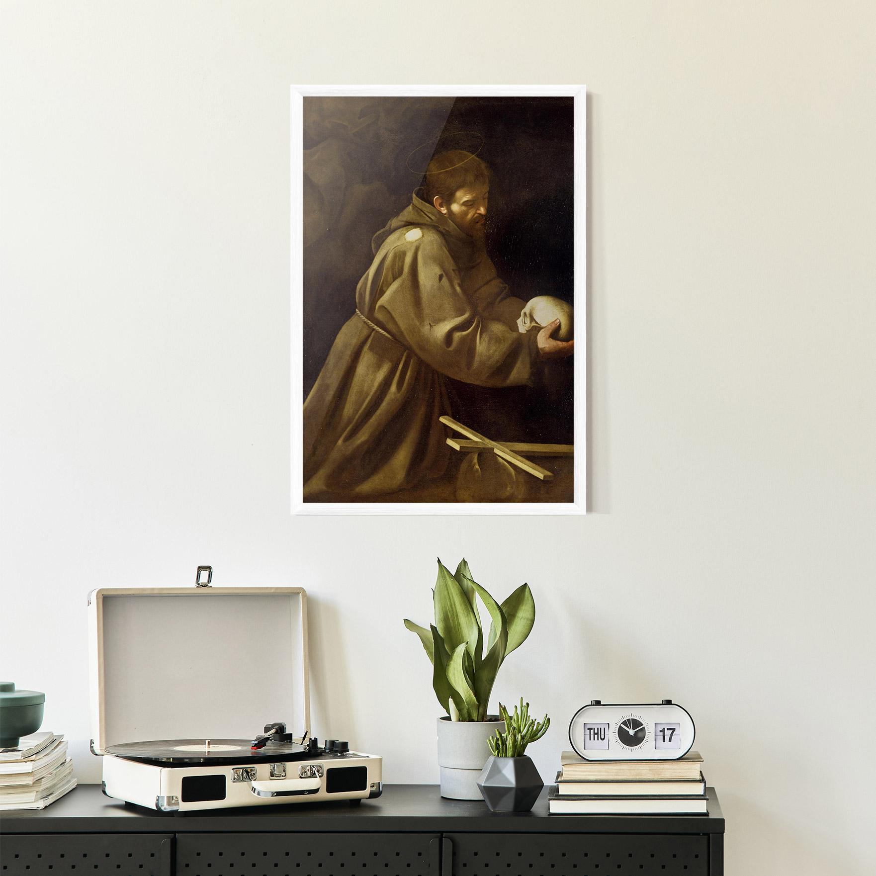 Gerahmte Poster Caravaggio Francis Prayer mockup 2