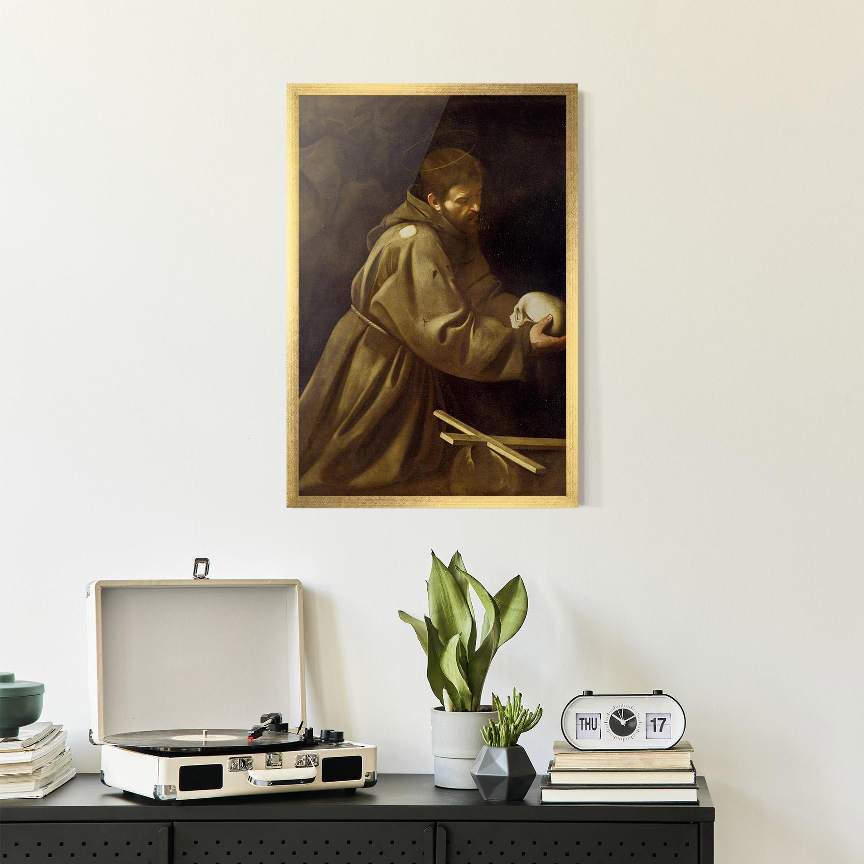 Gerahmte Poster Caravaggio Francis Prayer mockup 2