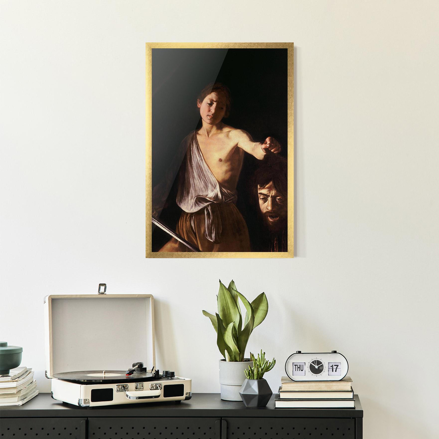 Gerahmte Poster David With The Head Of Goliath mockup 2