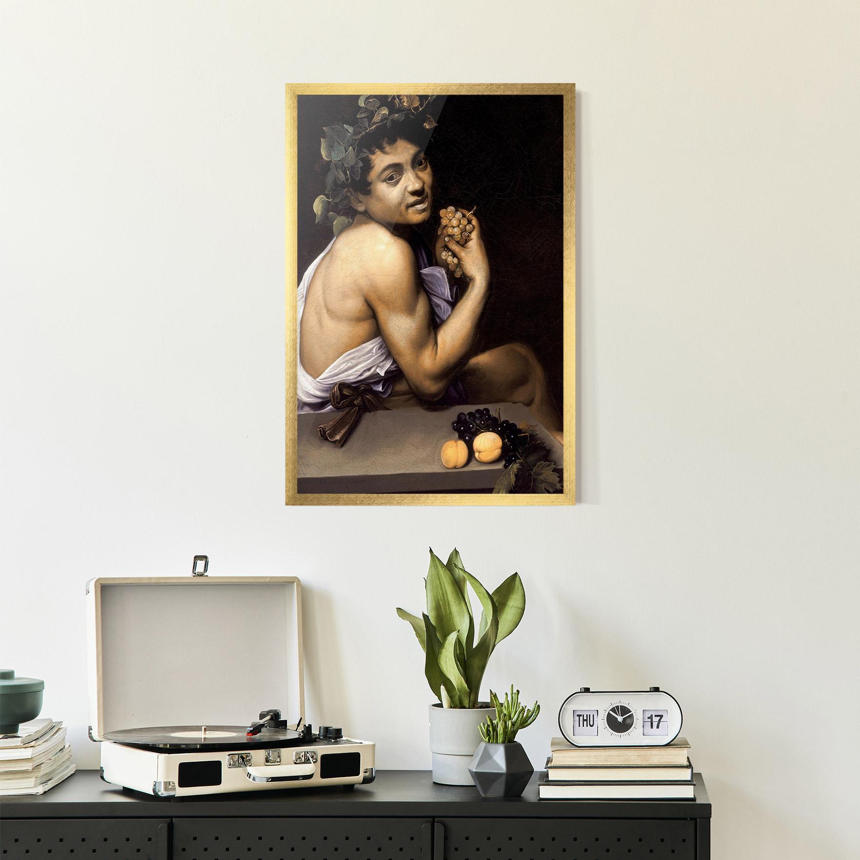 Gerahmte Poster Young Sick Bacchus mockup 2