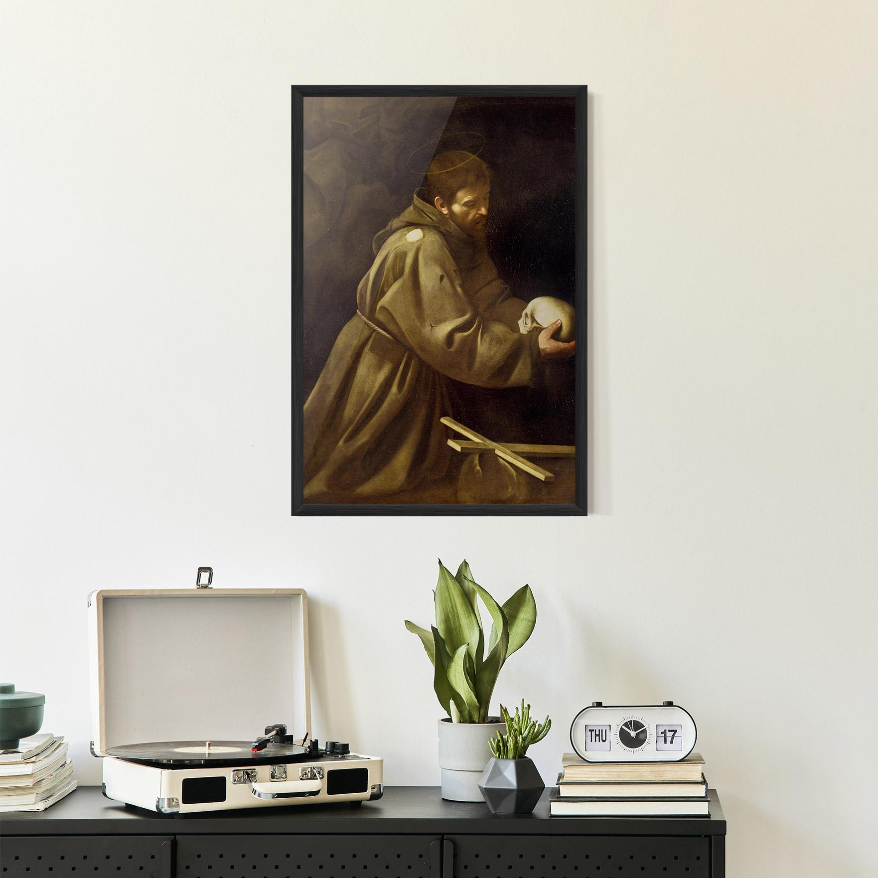 Gerahmte Poster Caravaggio Francis Prayer mockup 2