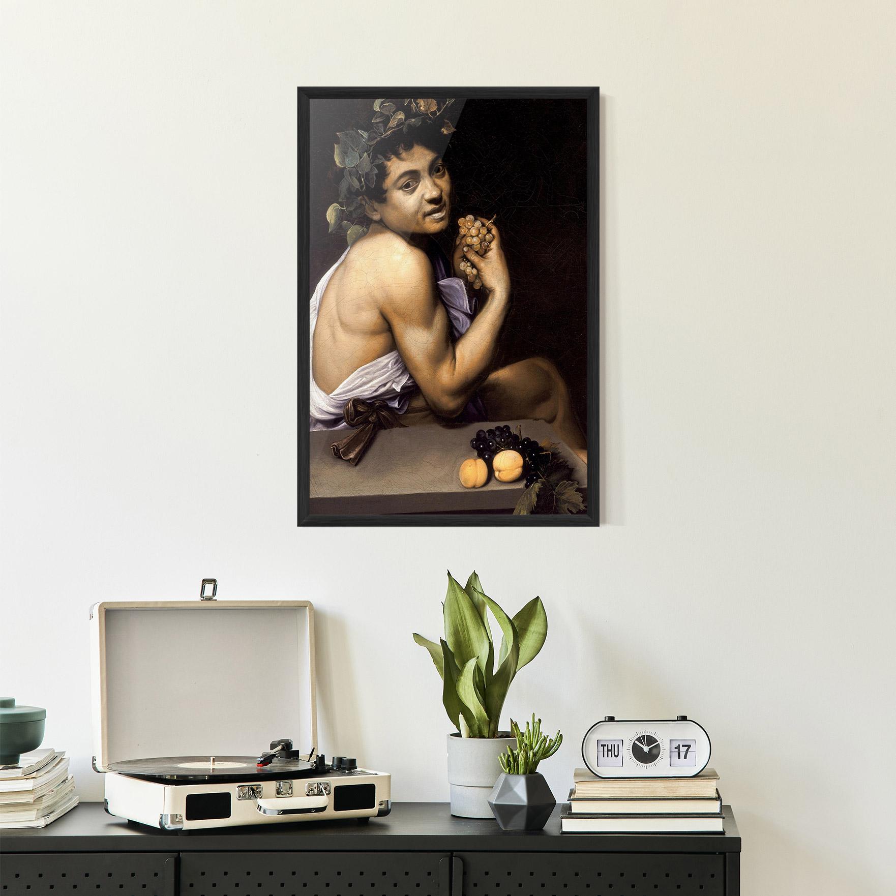 Gerahmte Poster Young Sick Bacchus mockup 2