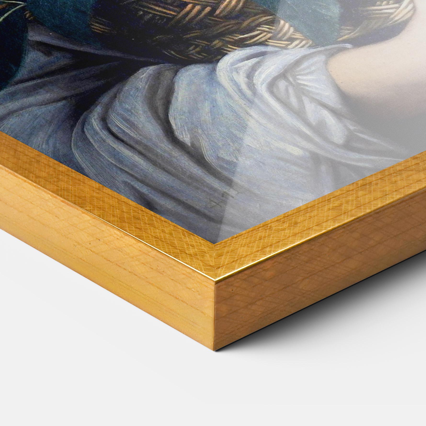 Gerahmte Poster Boy With A Basket Of Fruit mockup 3