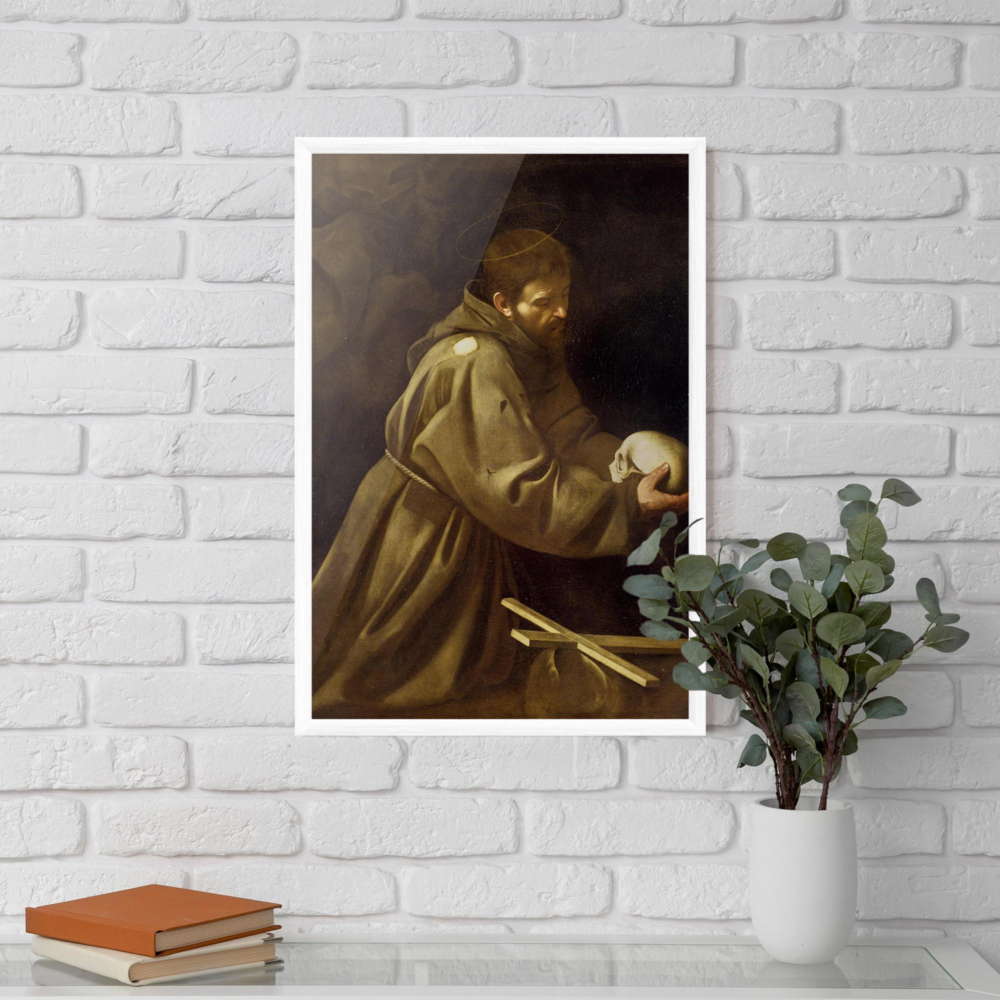 Gerahmte Poster Caravaggio Francis Prayer mockup 5