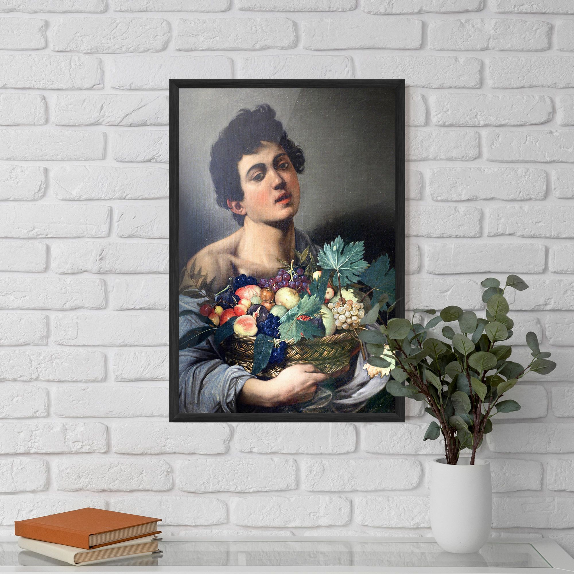 Boy With A Basket Of Fruit mockup 5