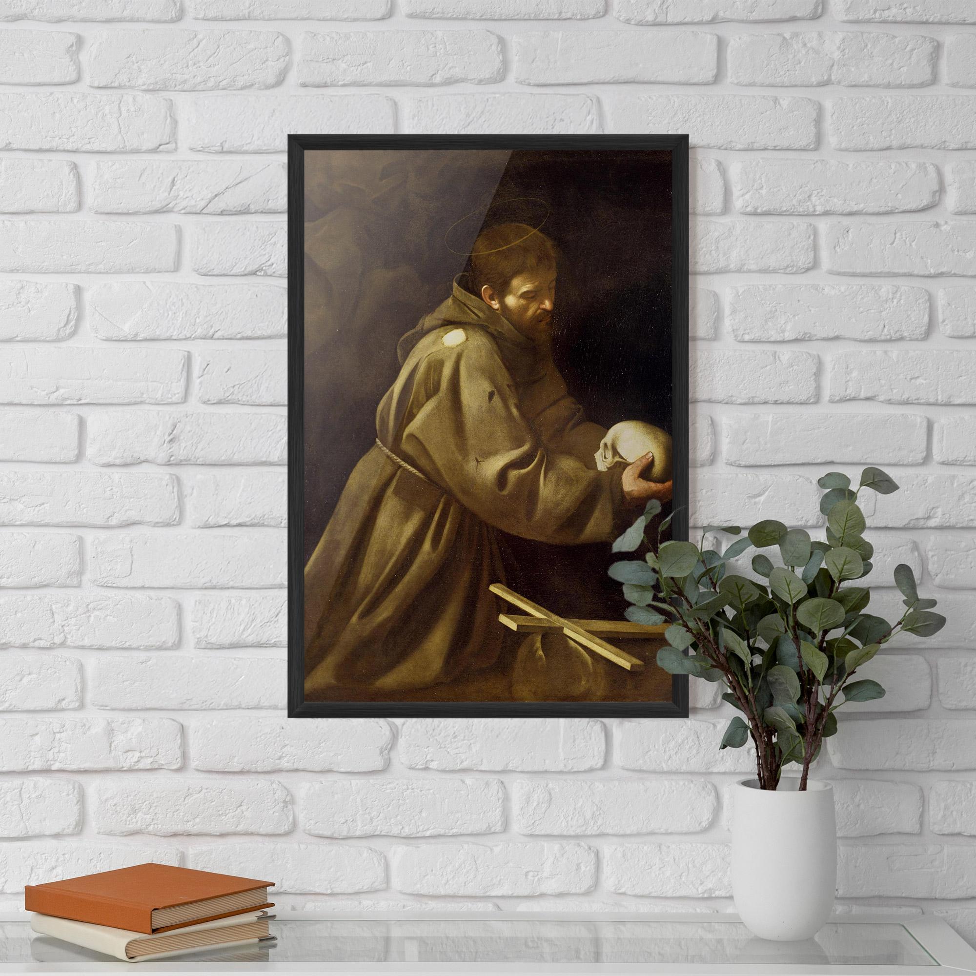 Gerahmte Poster Caravaggio Francis Prayer mockup 5
