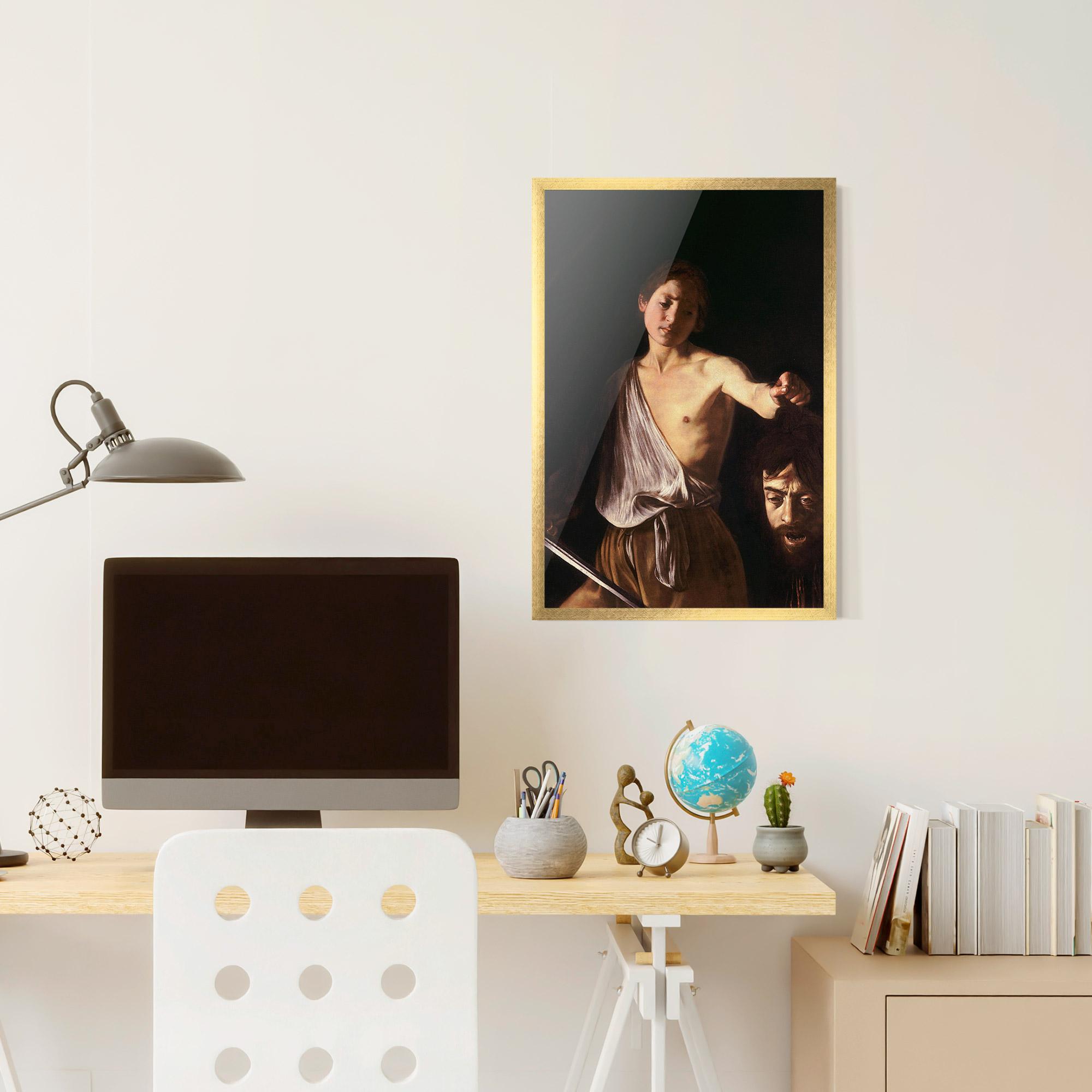 Gerahmte Poster David With The Head Of Goliath mockup 6