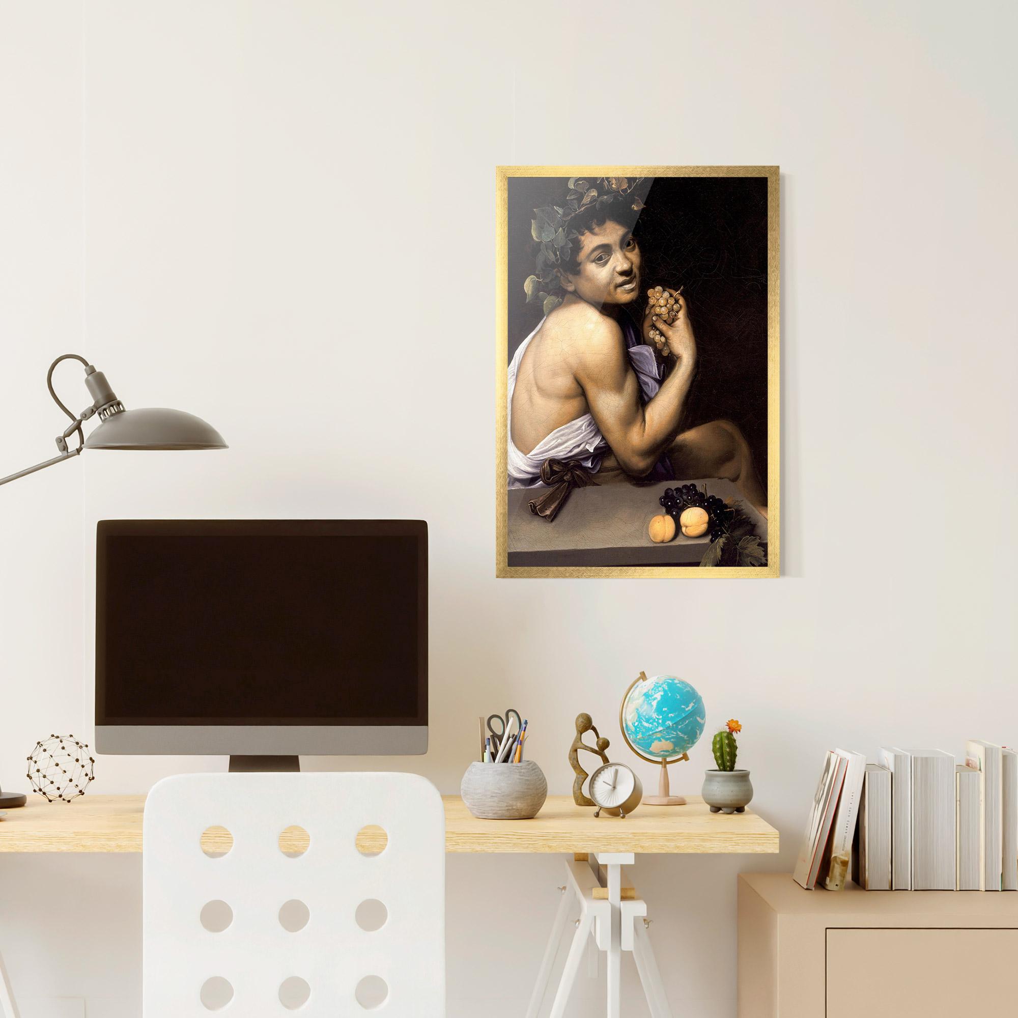 Gerahmte Poster Young Sick Bacchus mockup 6