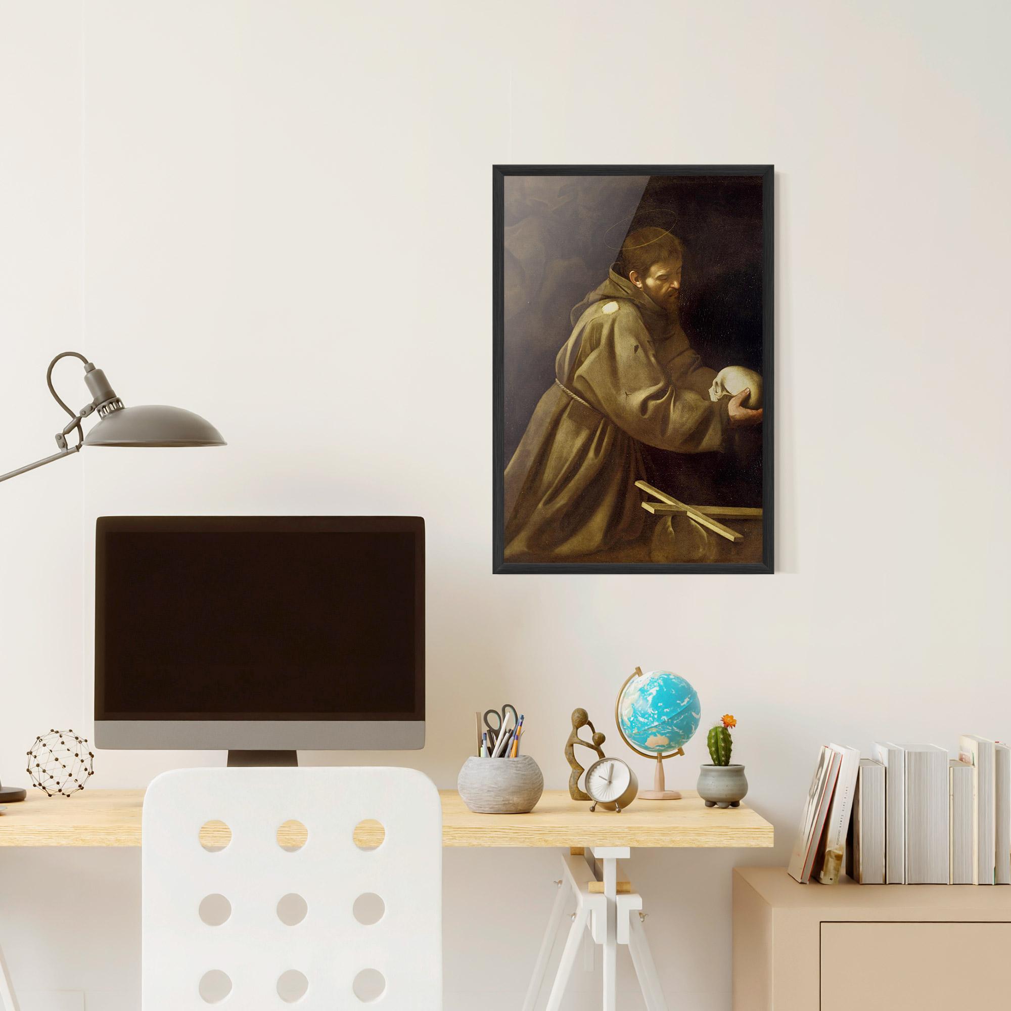Gerahmte Poster Caravaggio Francis Prayer mockup 6