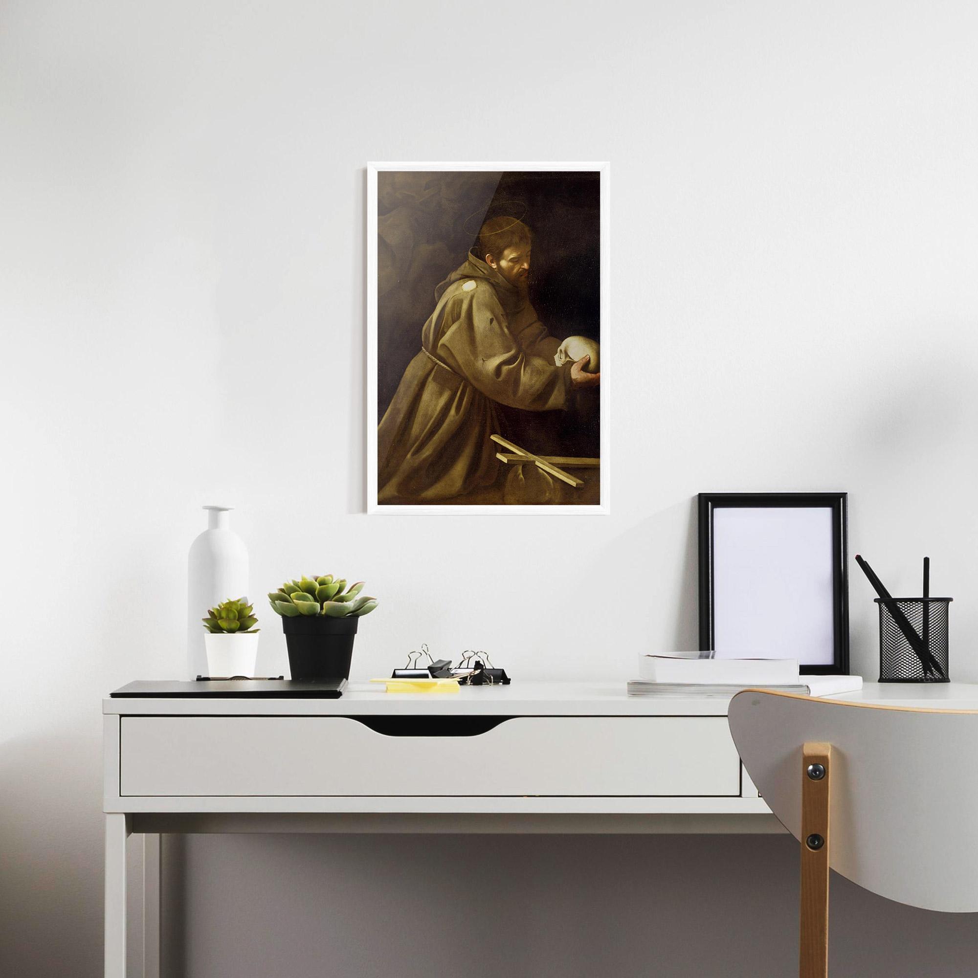 Gerahmte Poster Caravaggio Francis Prayer mockup 7