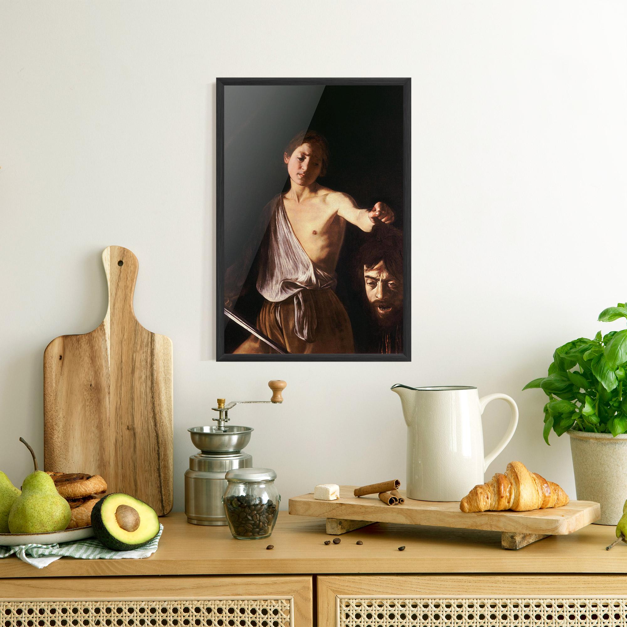 Gerahmte Poster David With The Head Of Goliath mockup 8