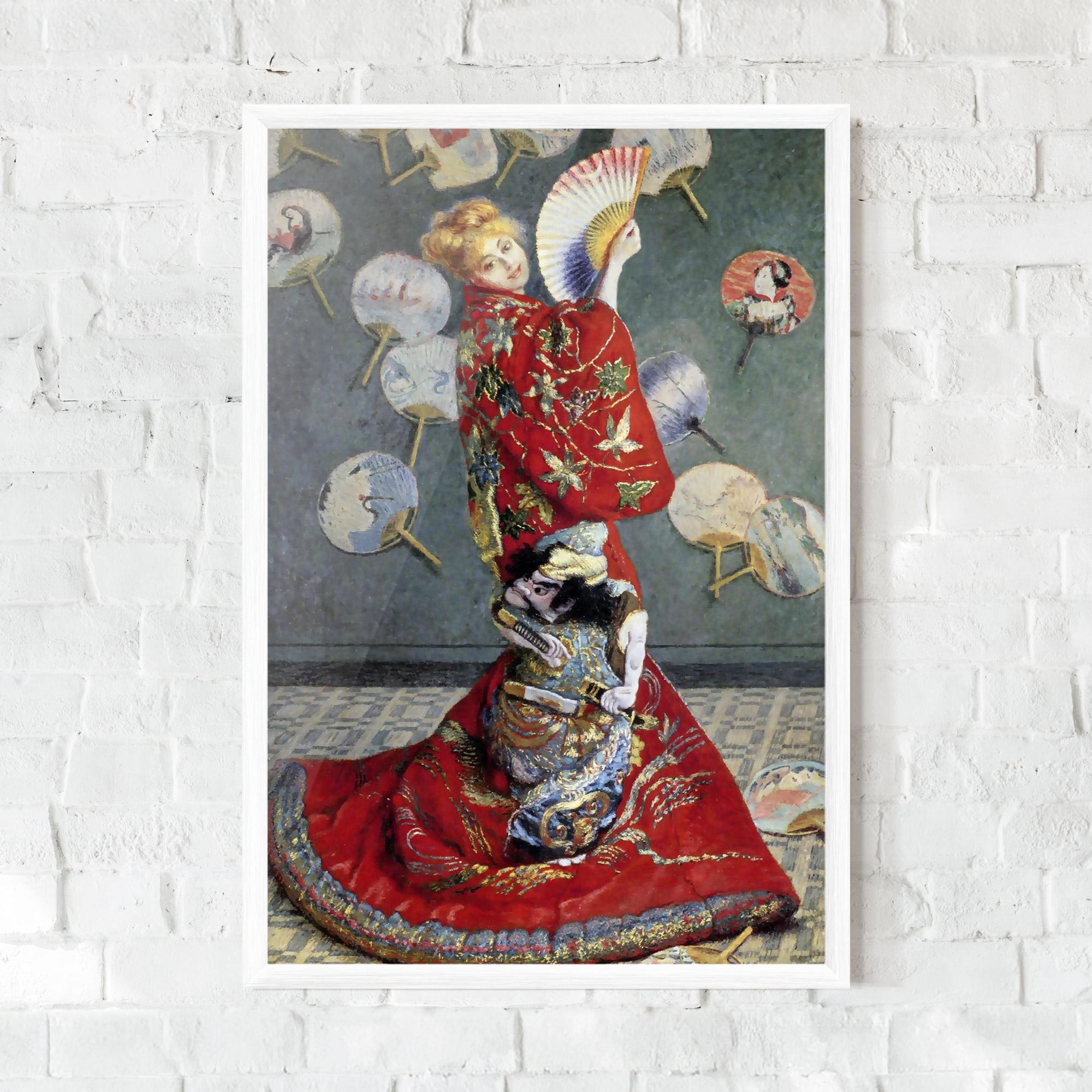 Gerahmte Poster Camille Monet In Japanese Costume mockup 0