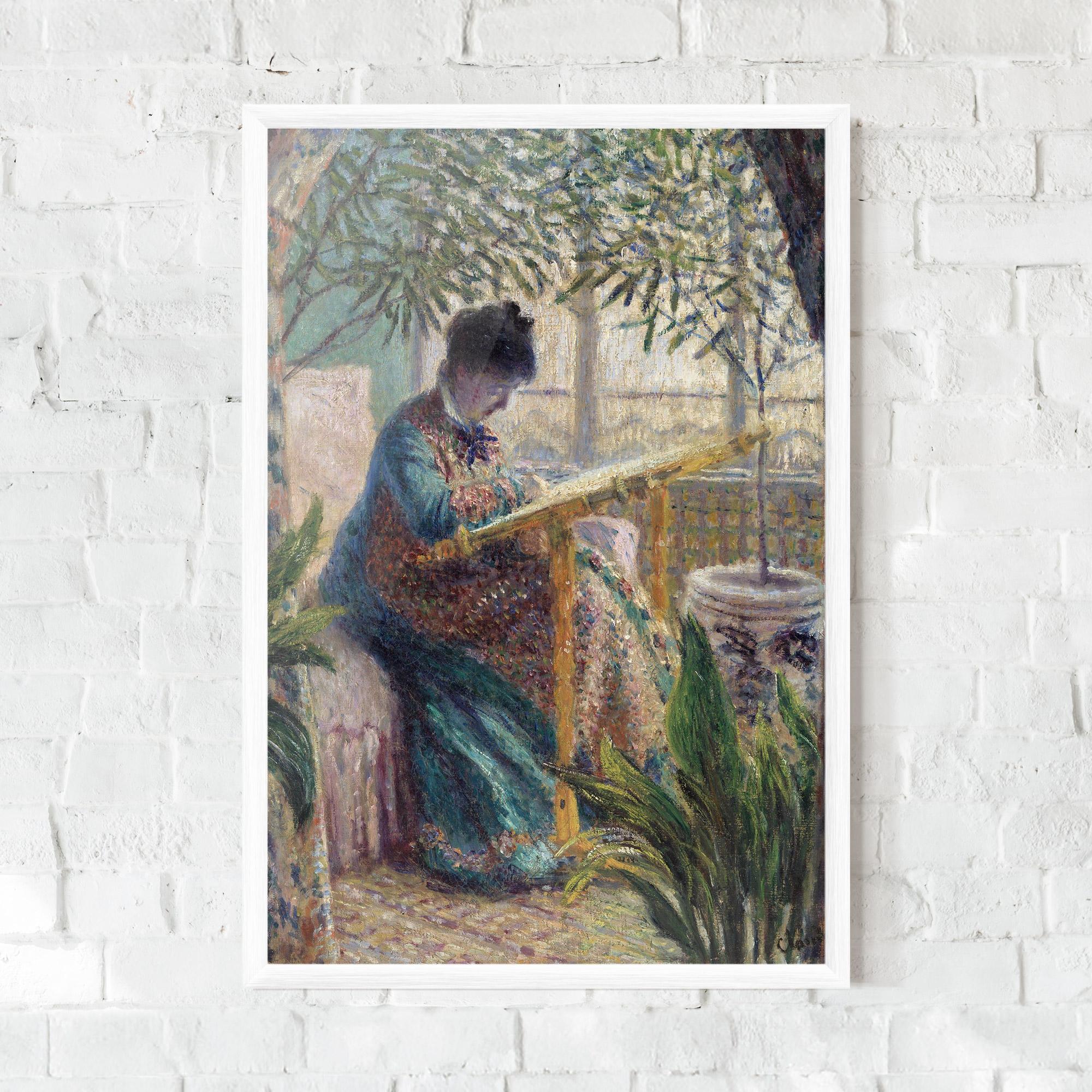 Gerahmte Poster Monet Embroidering mockup 0