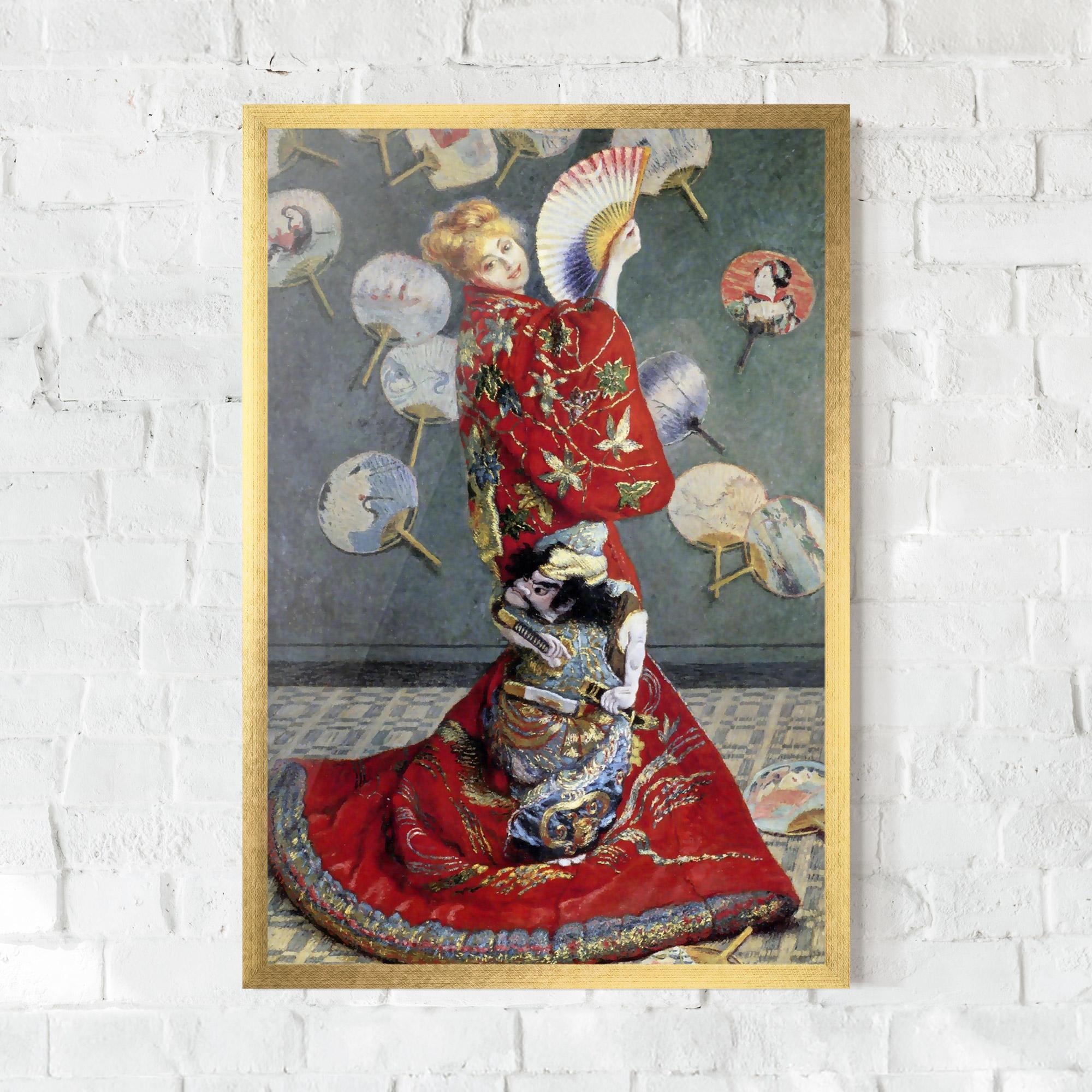 Gerahmte Poster Camille Monet In Japanese Costume mockup 0