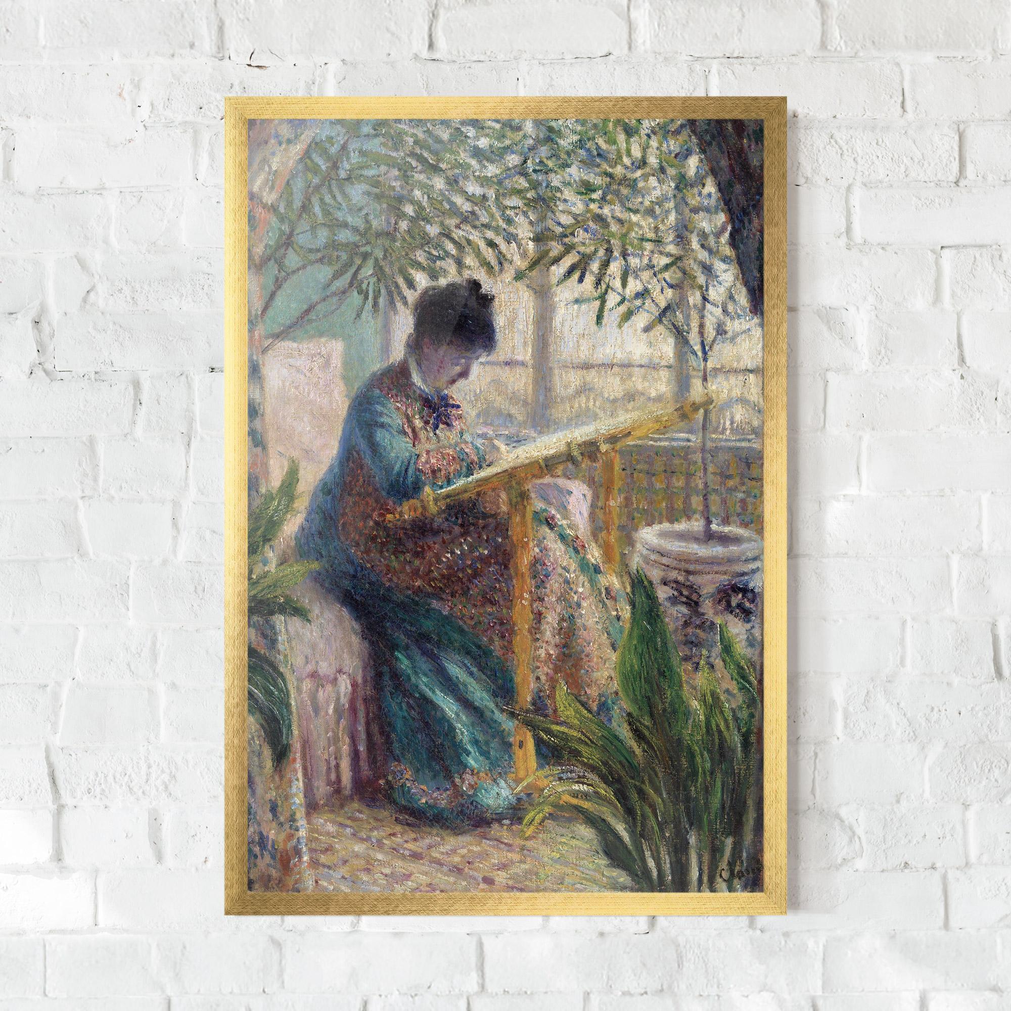 Gerahmte Poster Monet Embroidering mockup 0