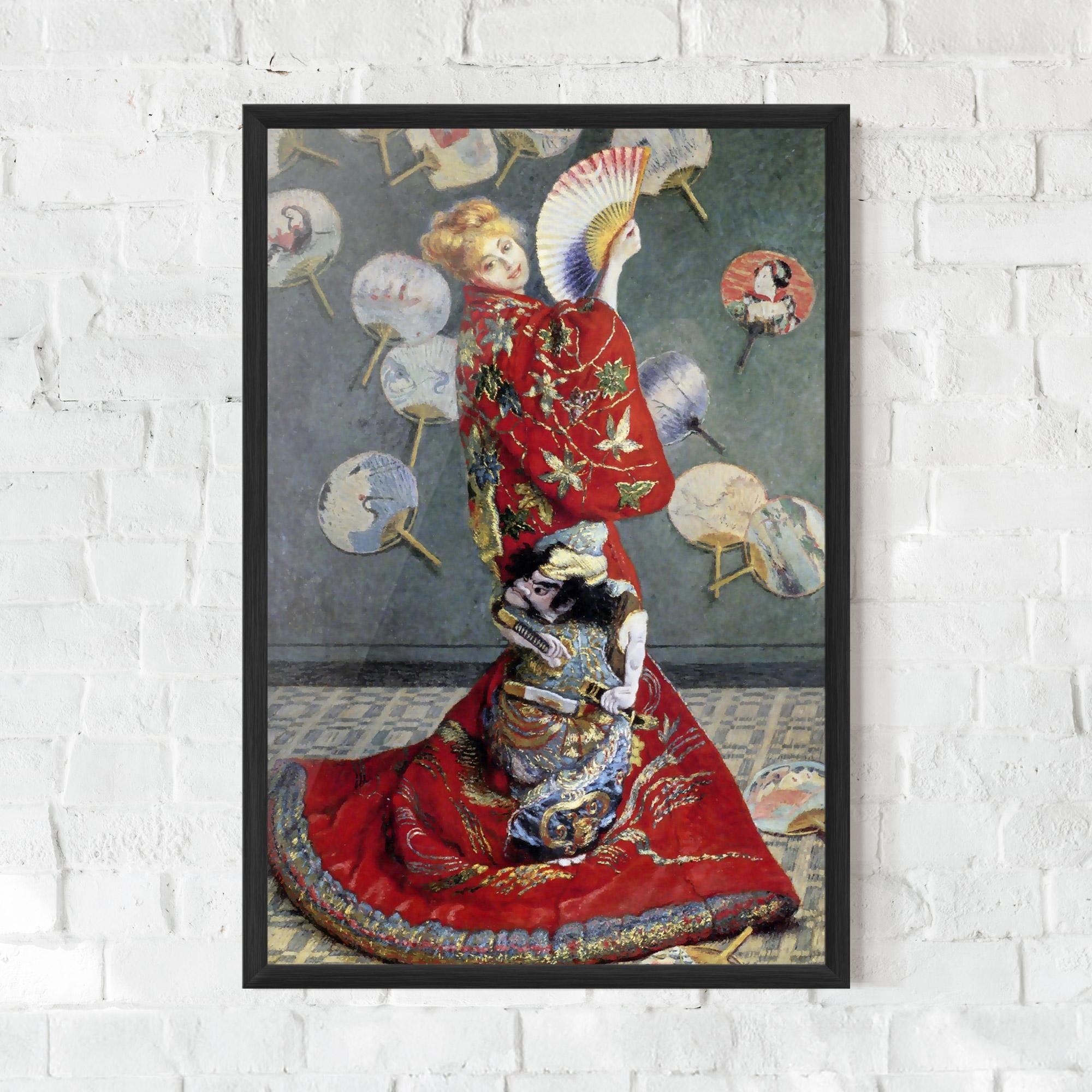 Gerahmte Poster Camille Monet In Japanese Costume mockup 0