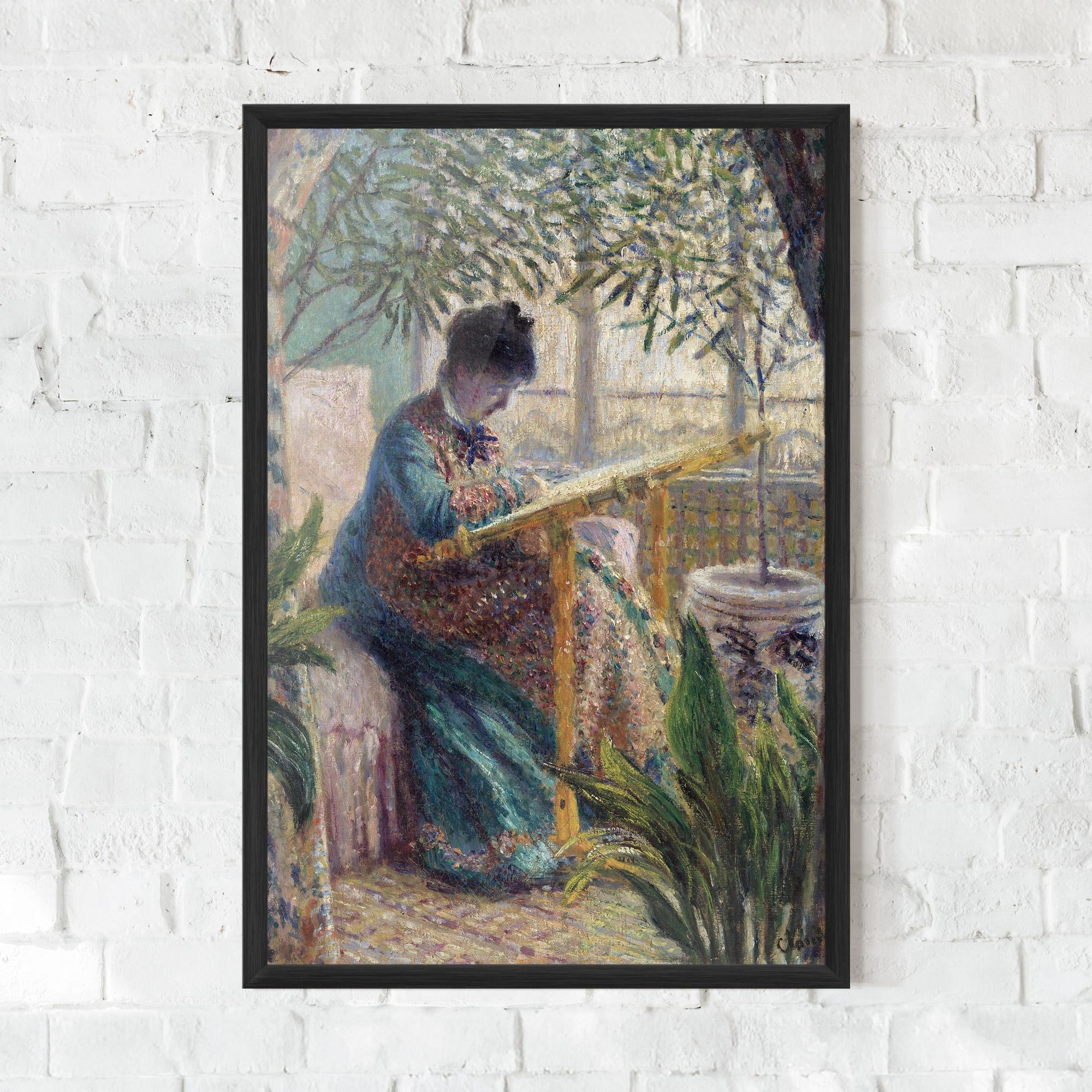 Gerahmte Poster Monet Embroidering mockup 0