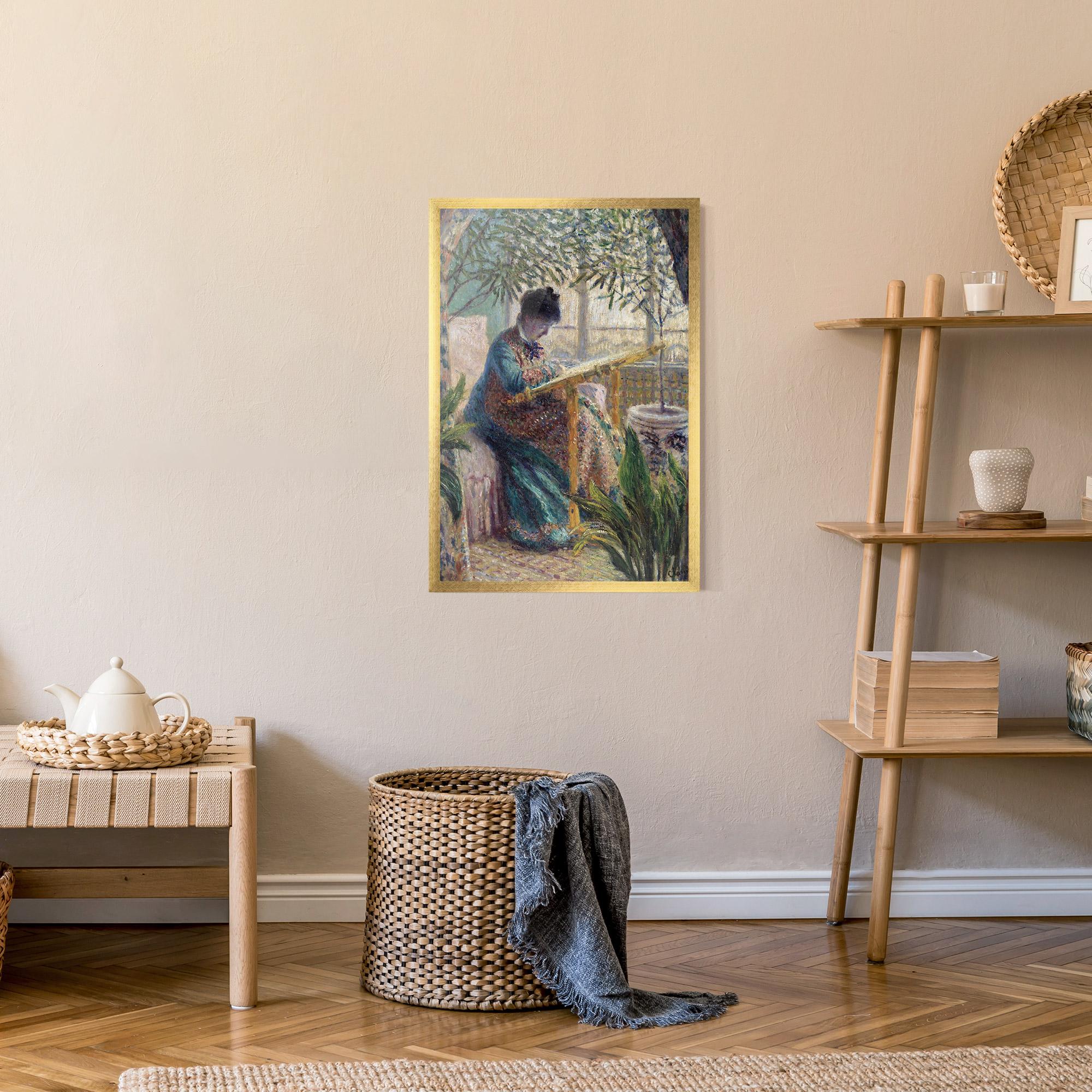 Gerahmte Poster Monet Embroidering mockup 9