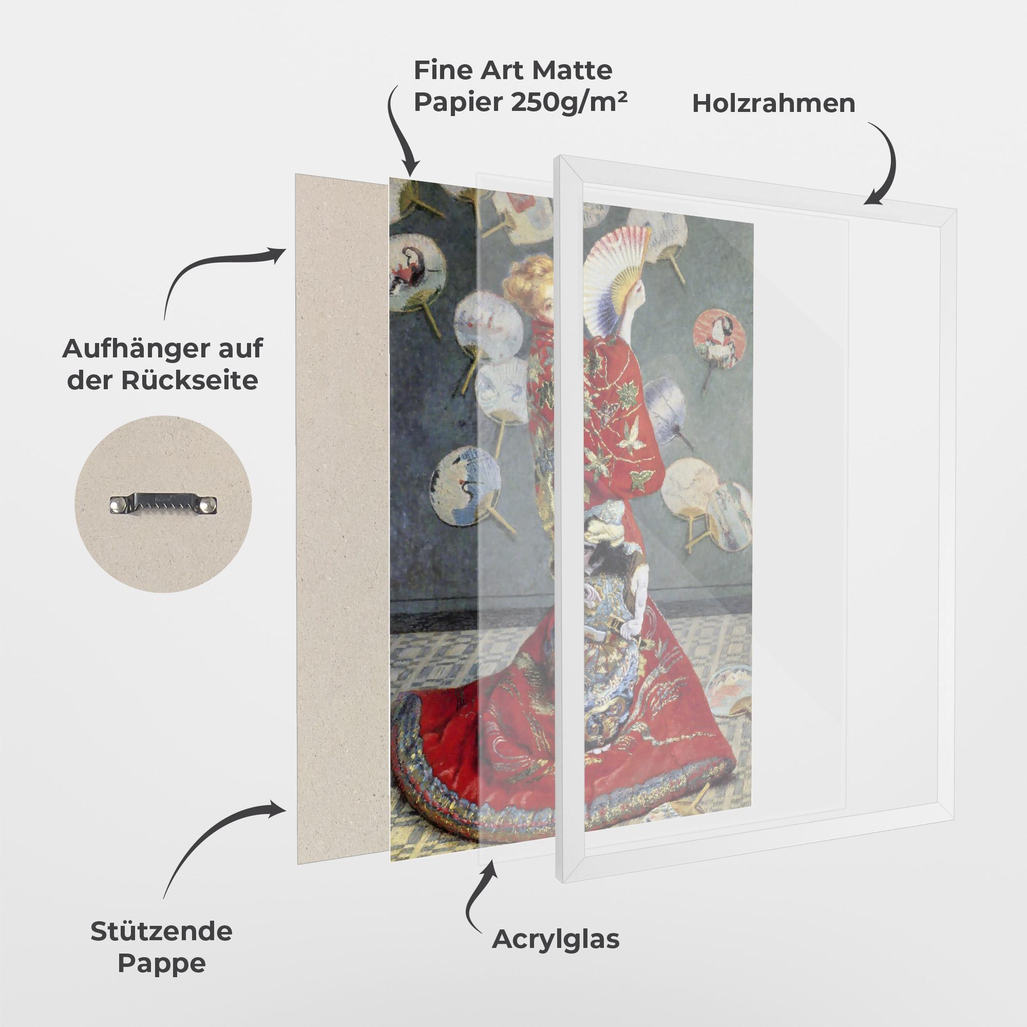 Gerahmte Poster Camille Monet In Japanese Costume mockup 1