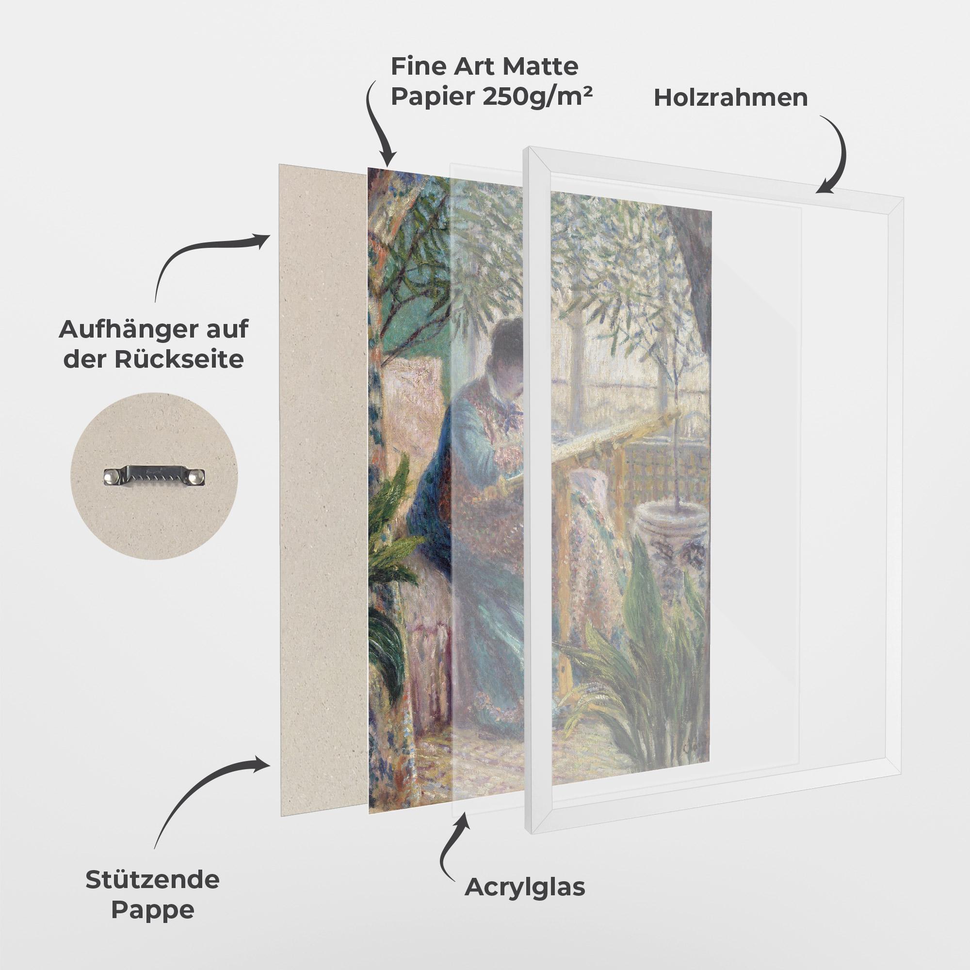Gerahmte Poster Monet Embroidering mockup 1