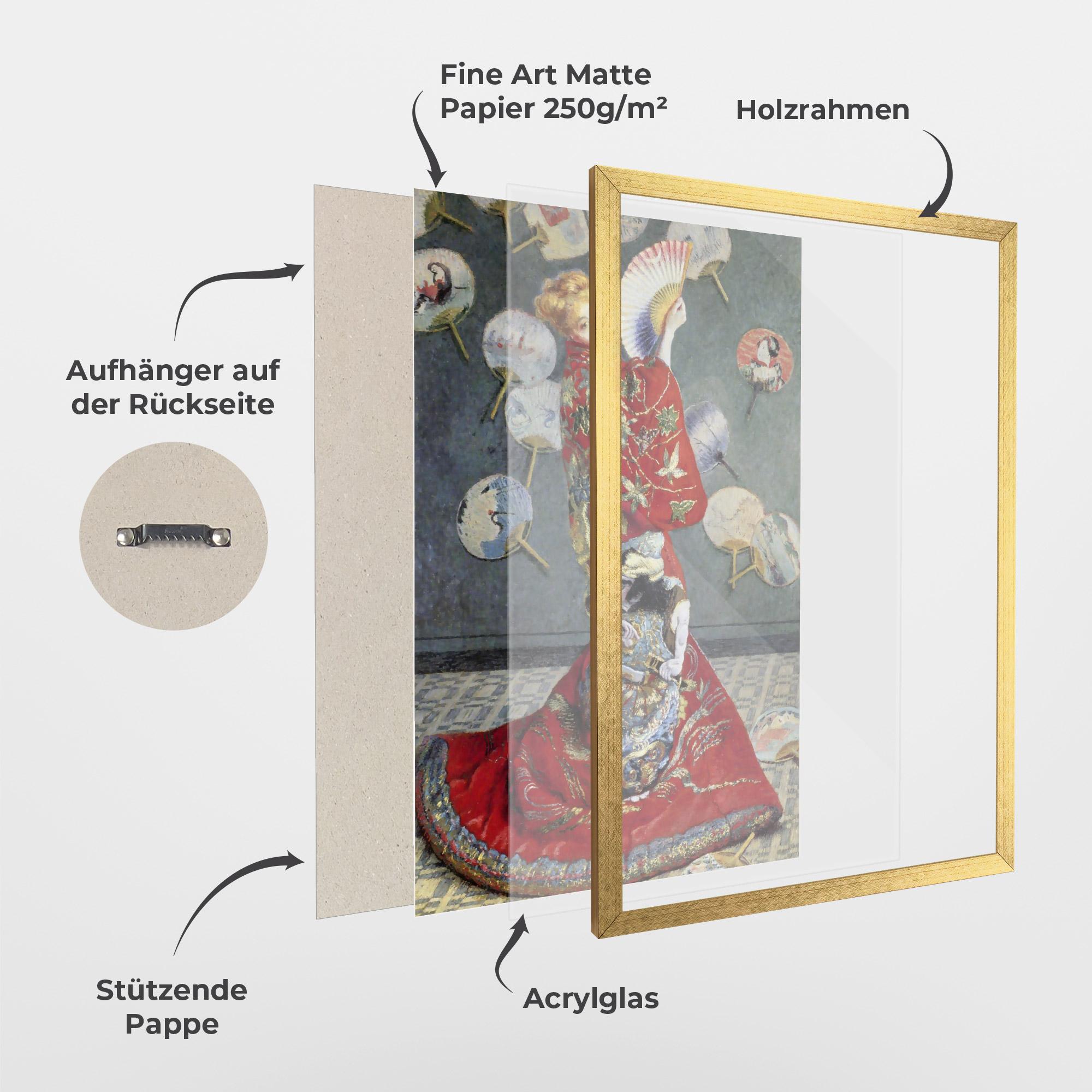 Gerahmte Poster Camille Monet In Japanese Costume mockup 1